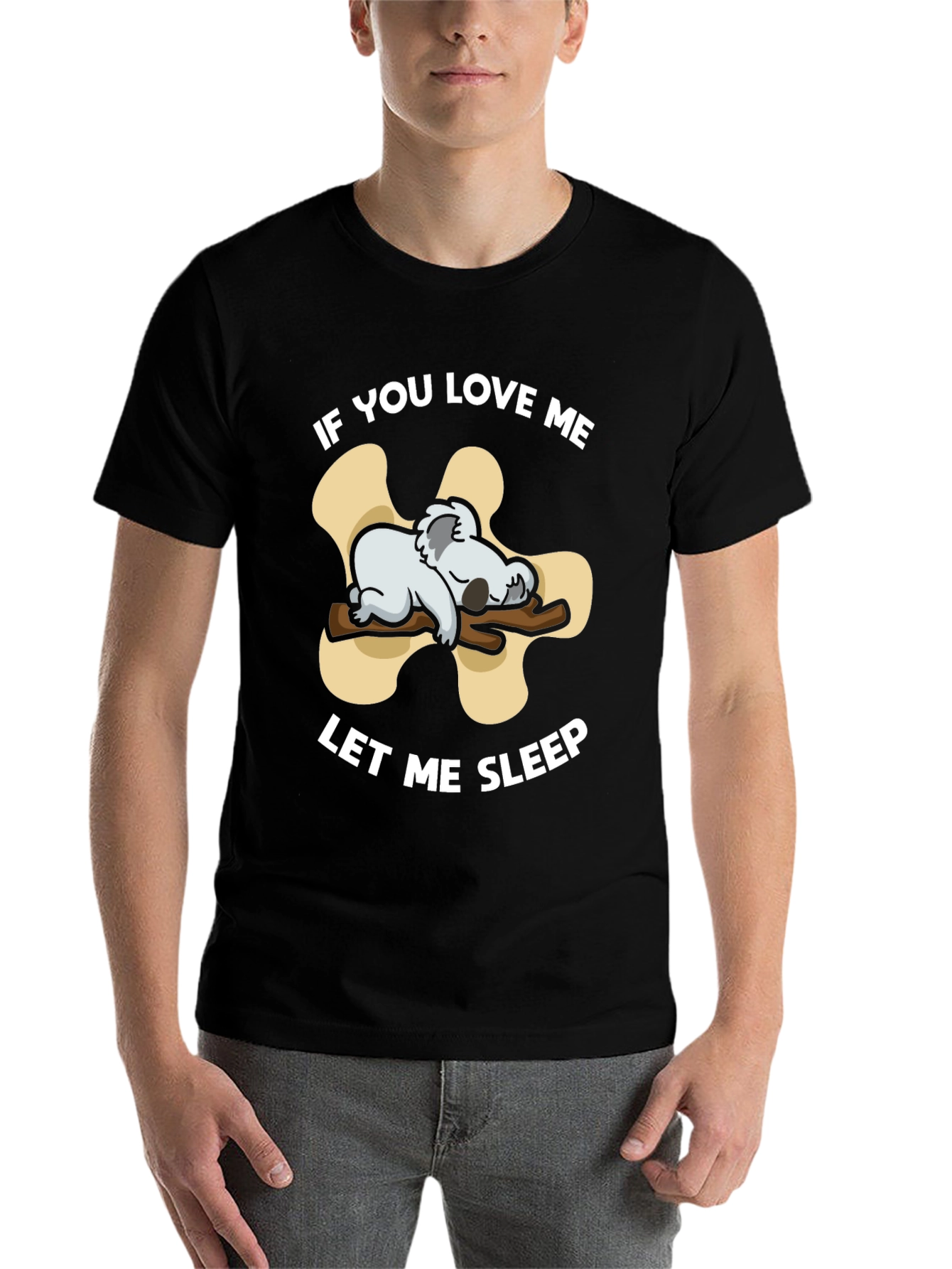 Black Koala 'Let Me Sleep' Graphic T-Shirt view 7