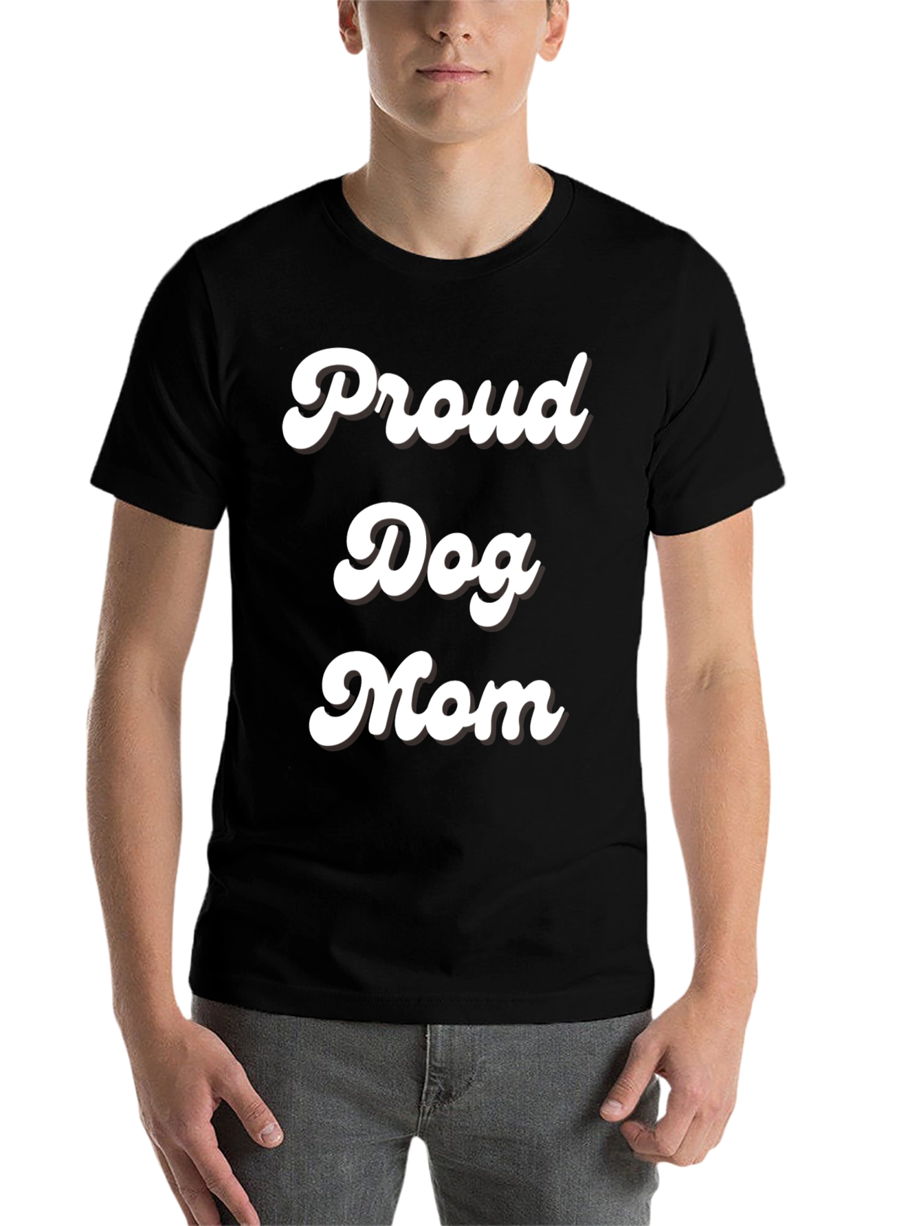 Black Proud Dog Mom Black T-Shirt view 7
