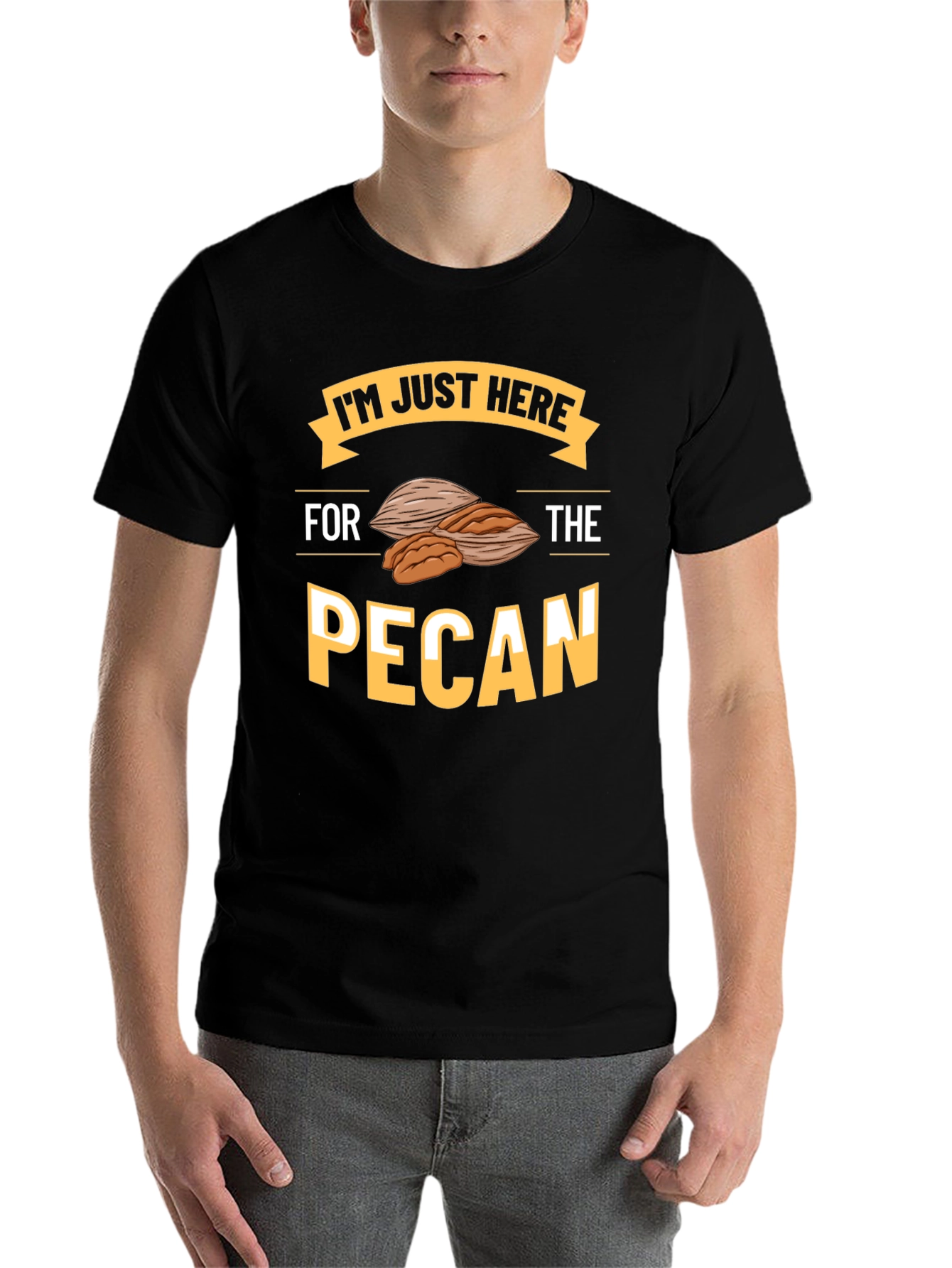 Black Pecan Lover T-Shirt - I'm Just Here For The Pecan view 7