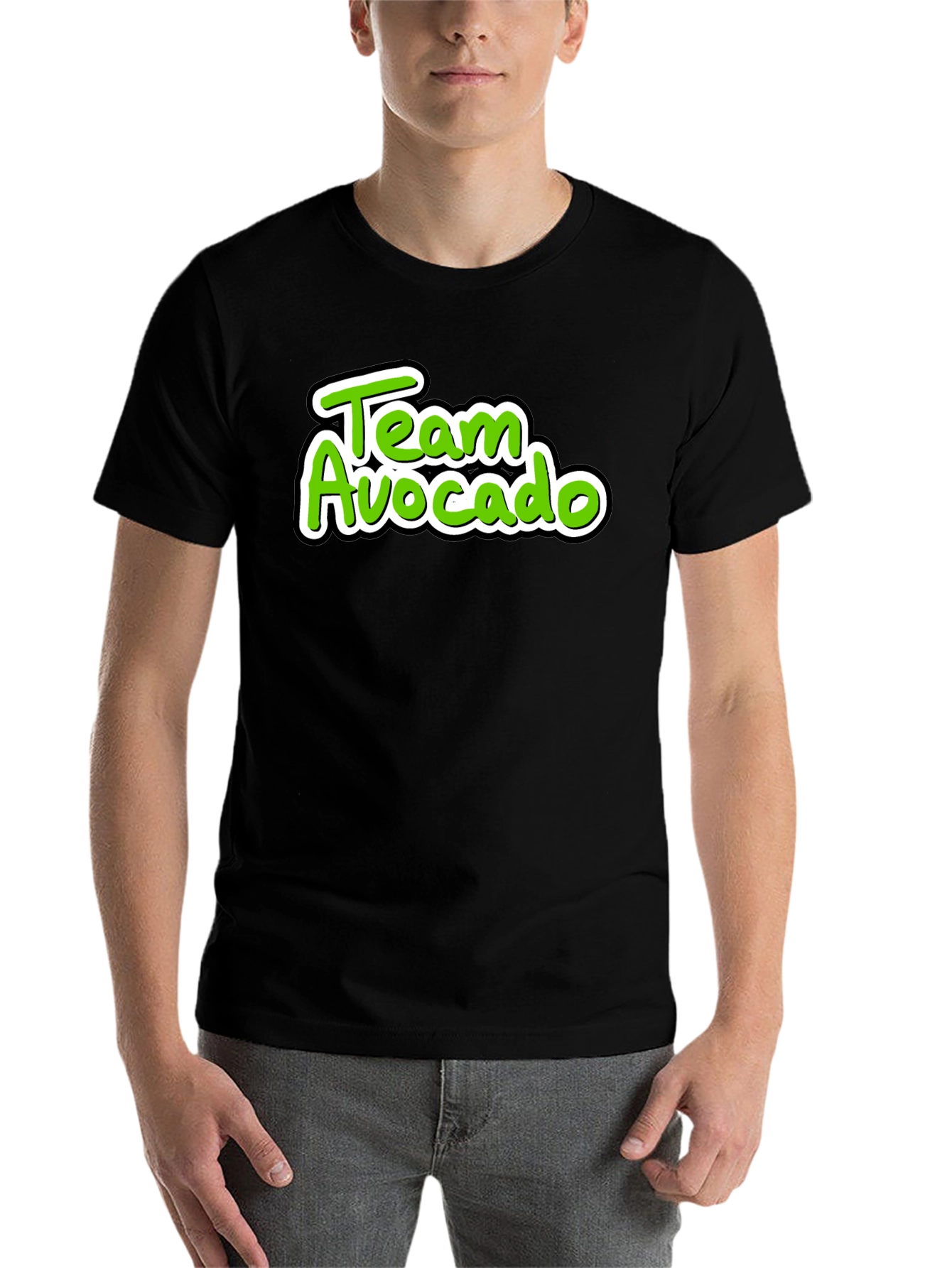 Black Team Avocado Graphic T-Shirt view 7