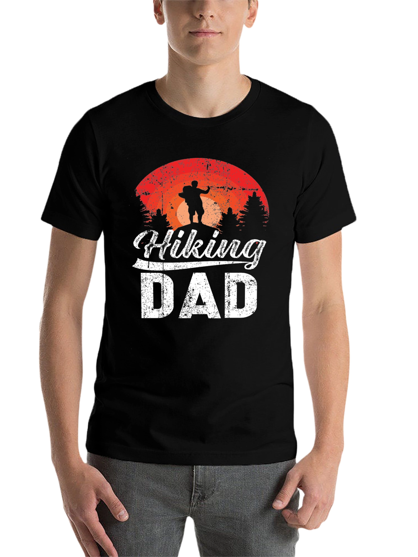 Black Hiking Dad T-Shirt - Outdoor Adventure Apparel view 7