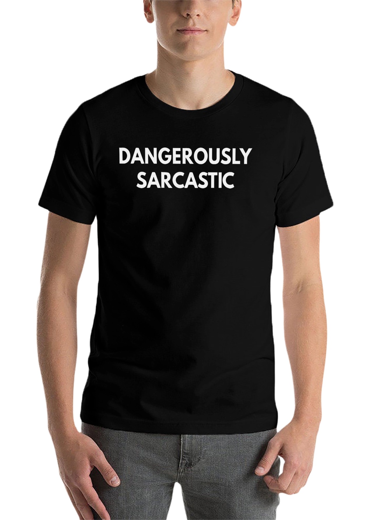 Black Dangerously Sarcastic Black T-Shirt view 7