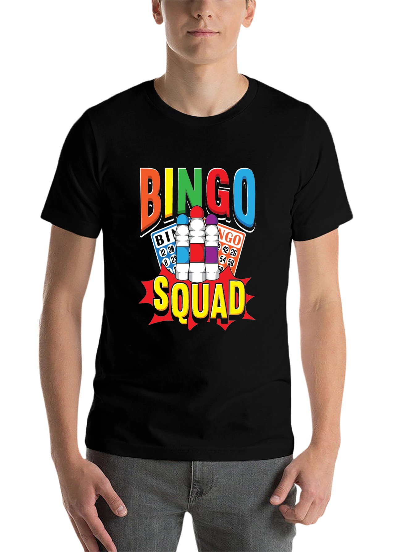 Black Bingo Squad T-Shirt - Fun & Colorful Design view 7