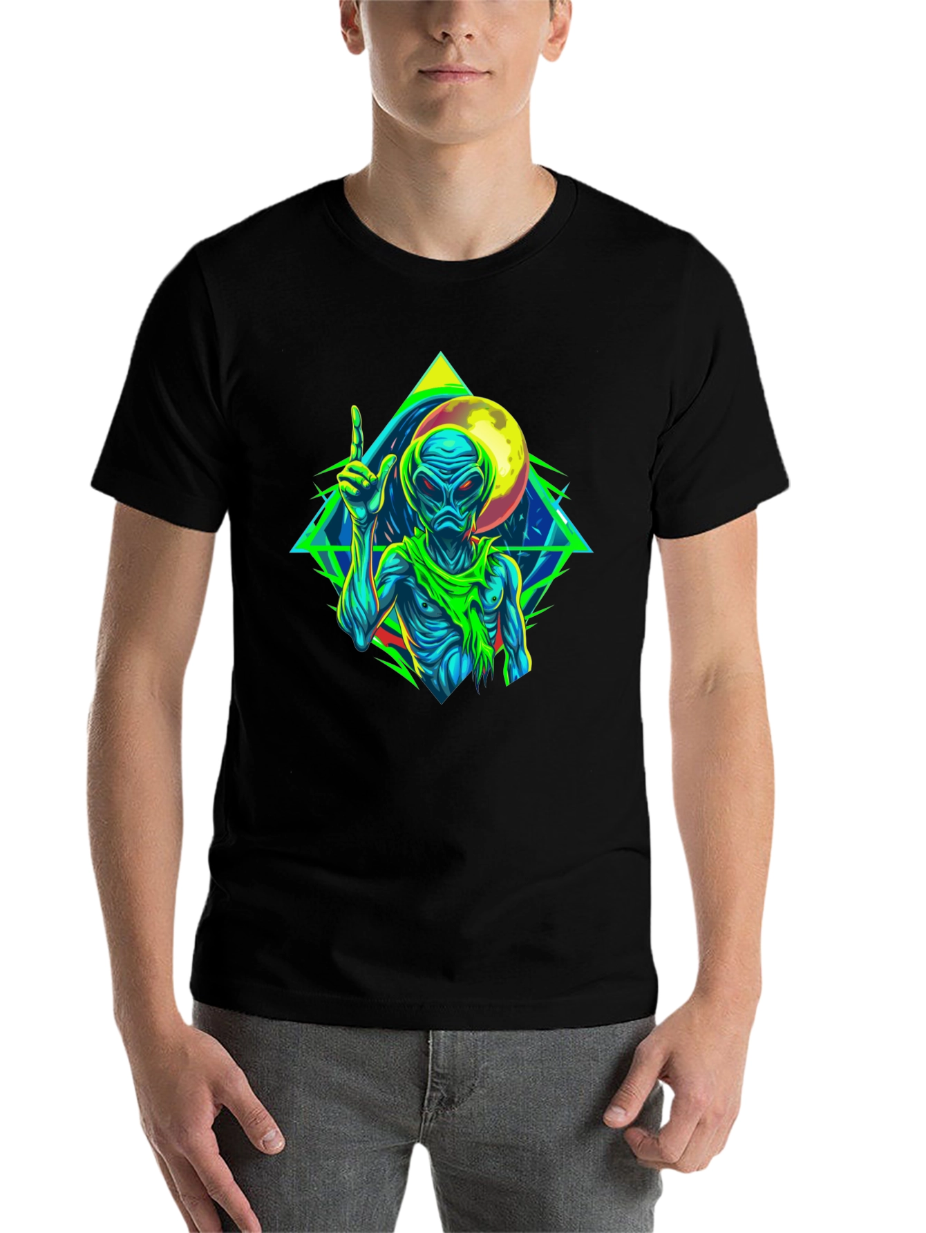 Black Alien Graphic Tee - Black Short Sleeve view 7
