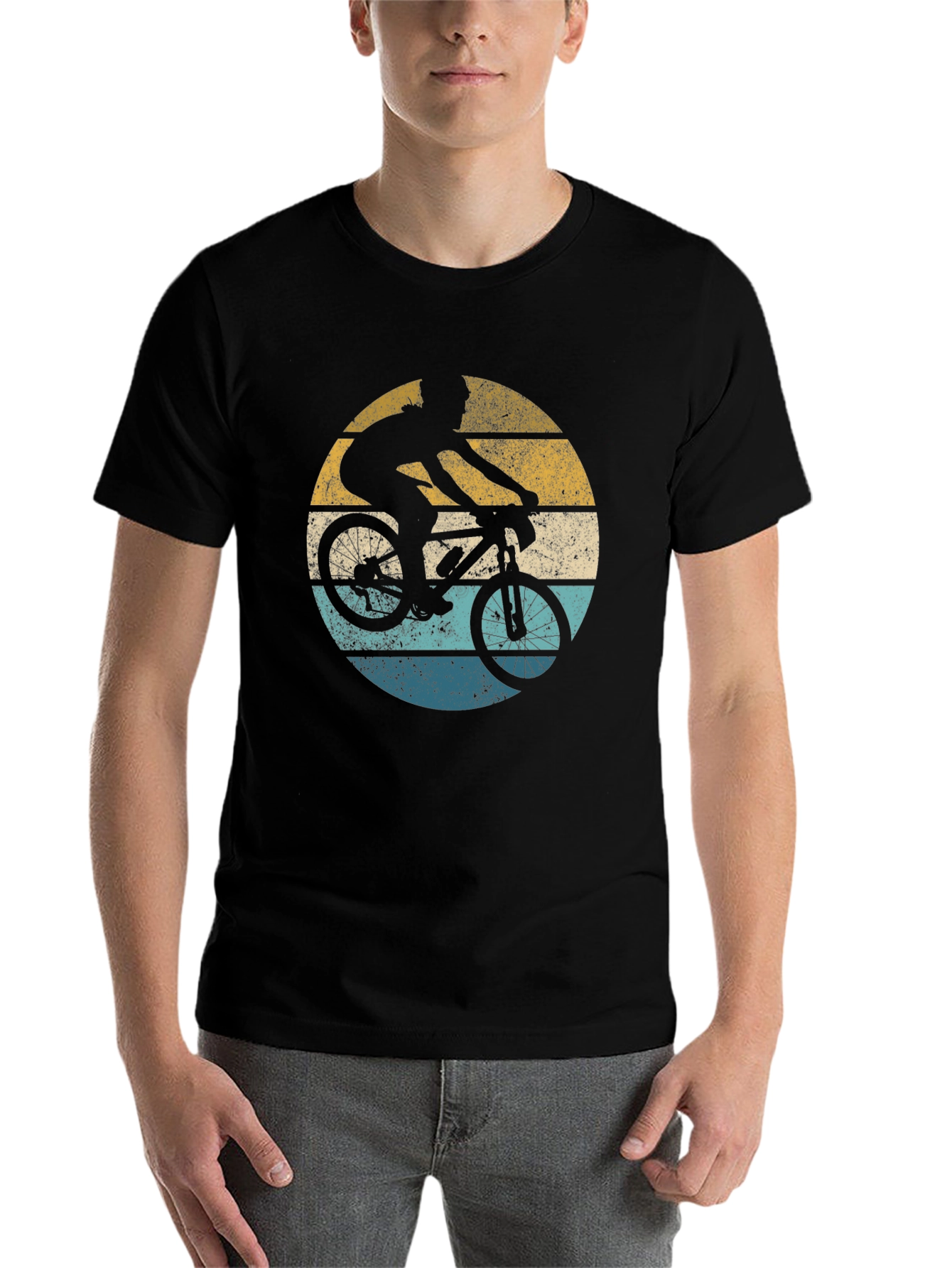 Black Retro Biker Graphic T-Shirt - Vintage Style view 7