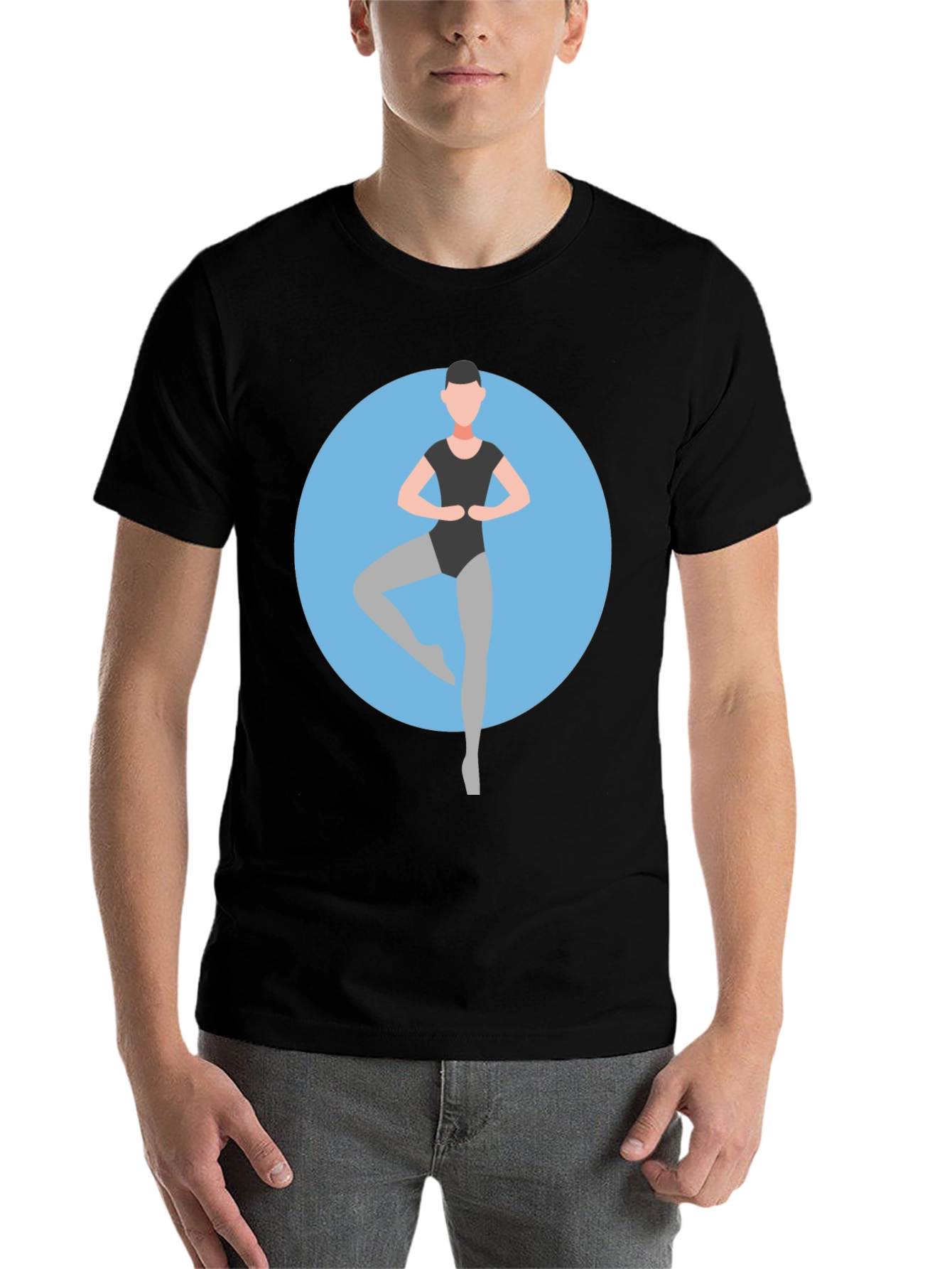 Black Ballerina Graphic Tee - Black Cotton T-Shirt view 7
