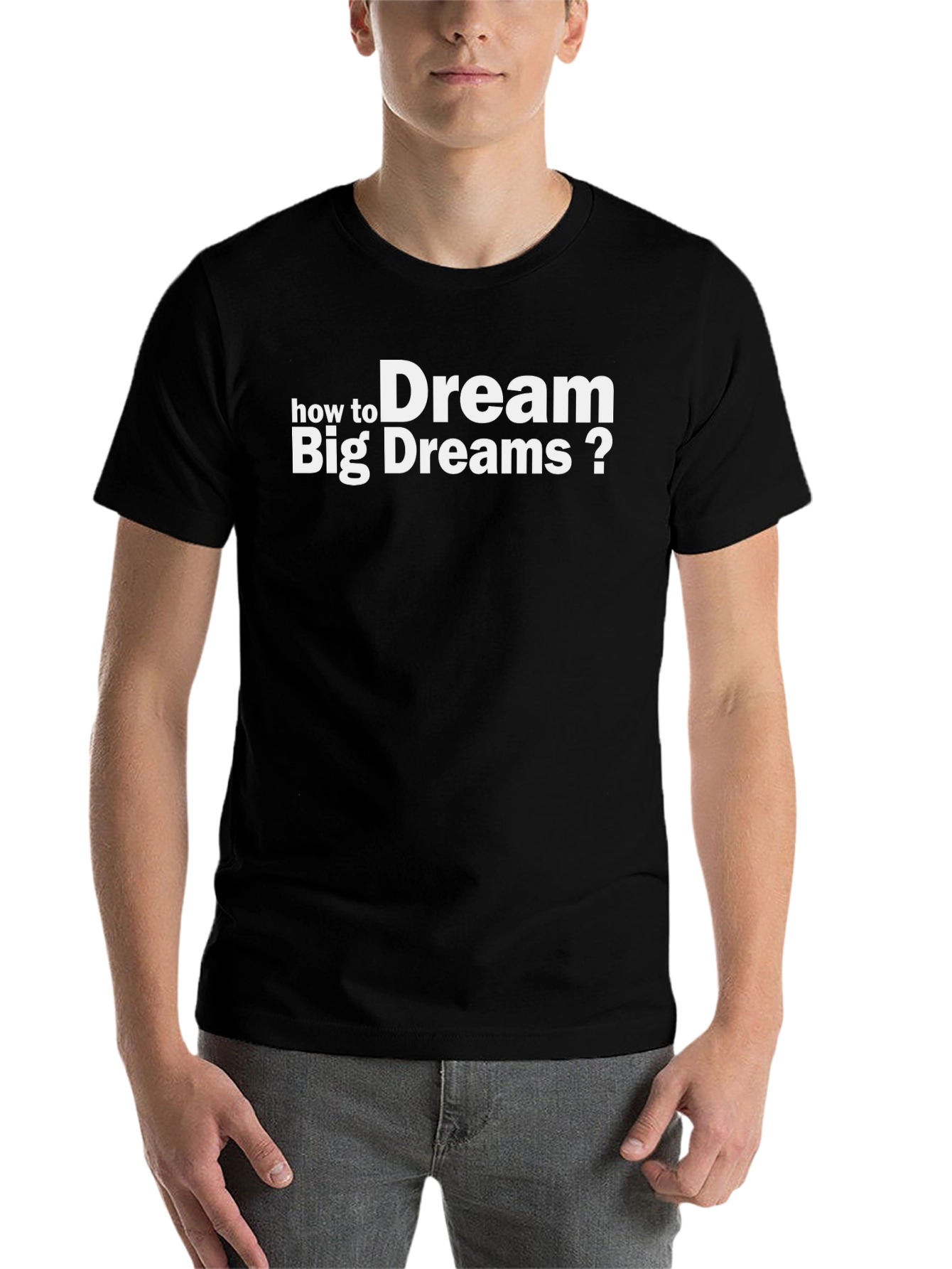 Black Dream Big Graphic Tee - Motivational Black T-Shirt view 7