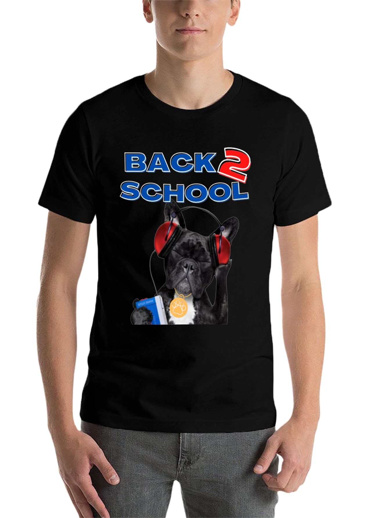 Black Back to School Bulldog T-Shirt view 7