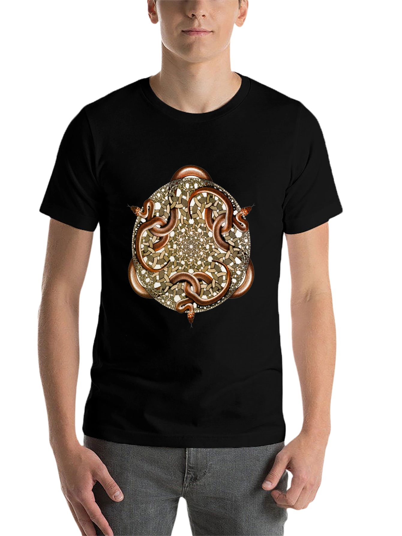 Black Snake Mandala Graphic T-Shirt view 7