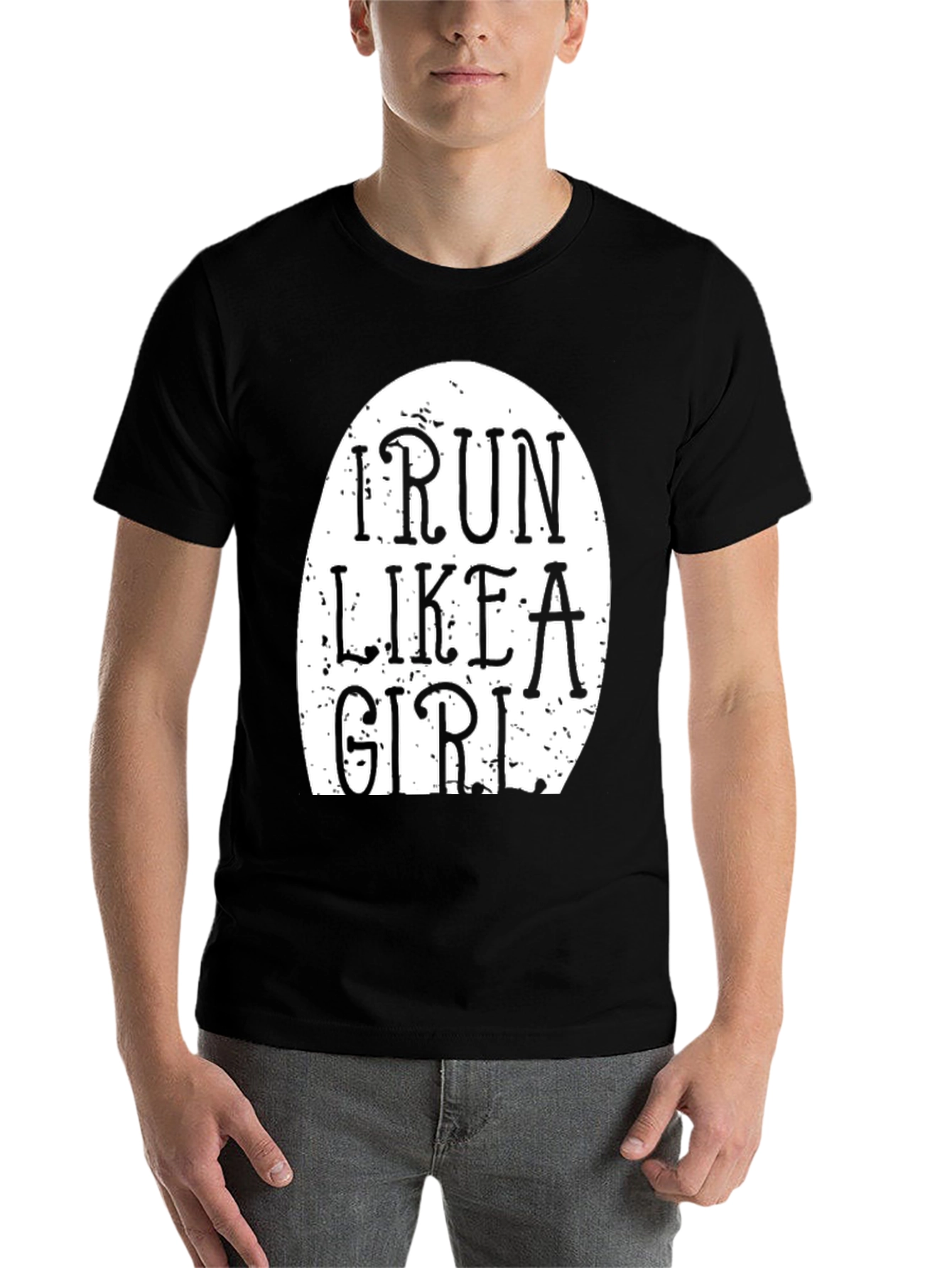 Black I Run Like A Girl Graphic Tee - Sporty & Funny view 7