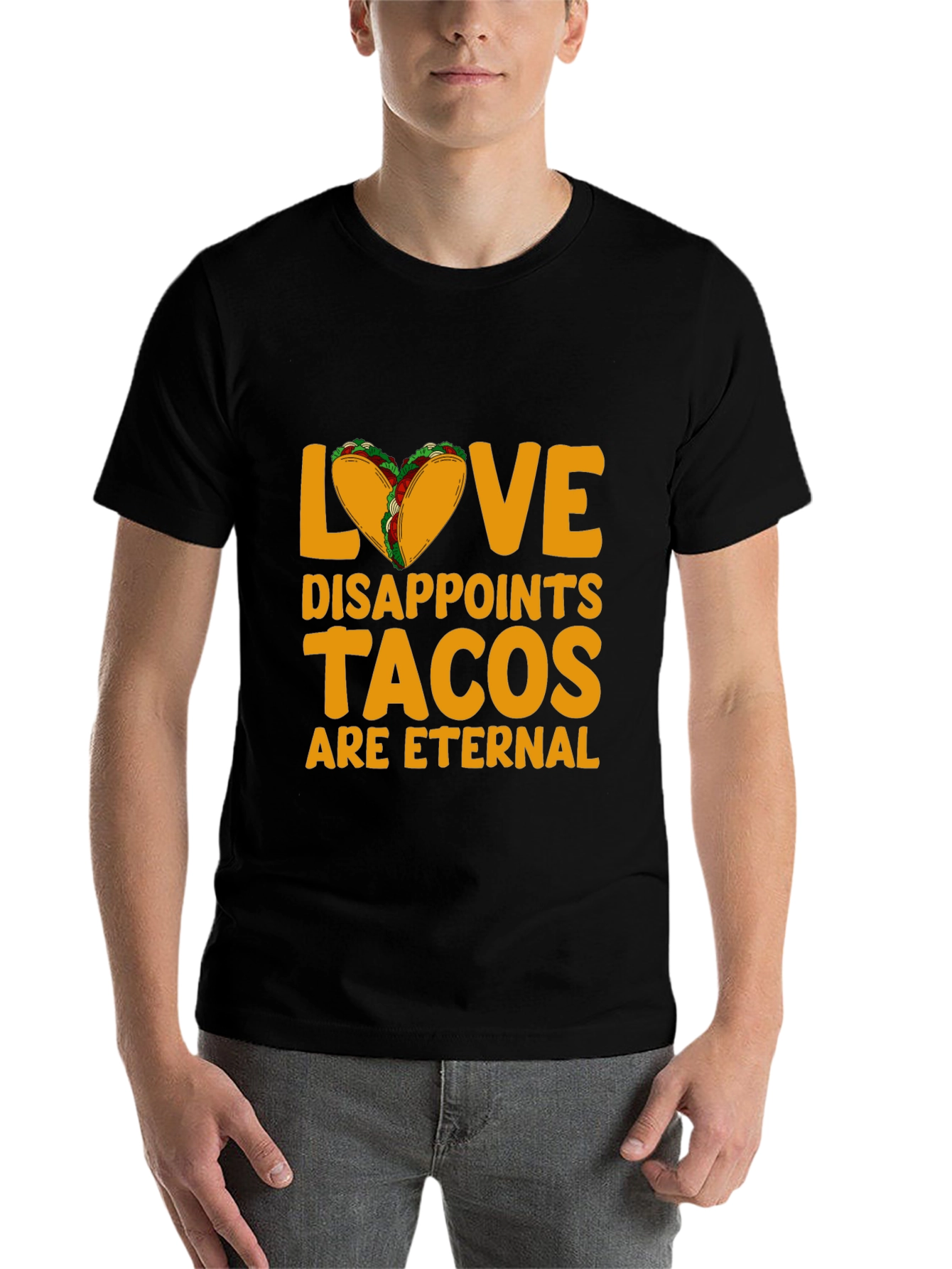 Black Love Disappoints Tacos Eternal Black Graphic Tee view 7