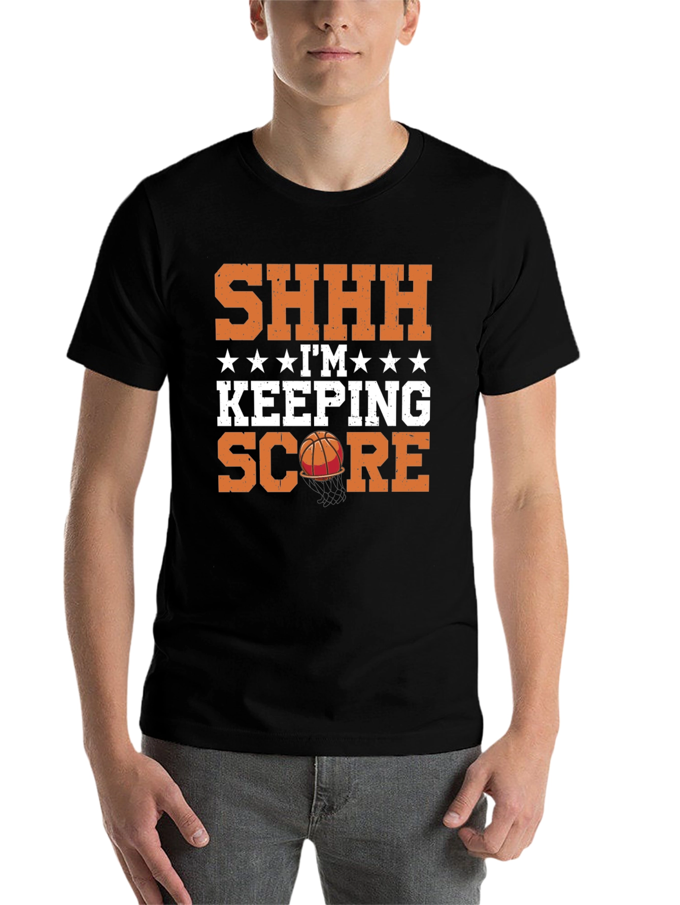 Black Basketball Score Keeper T-Shirt view 7