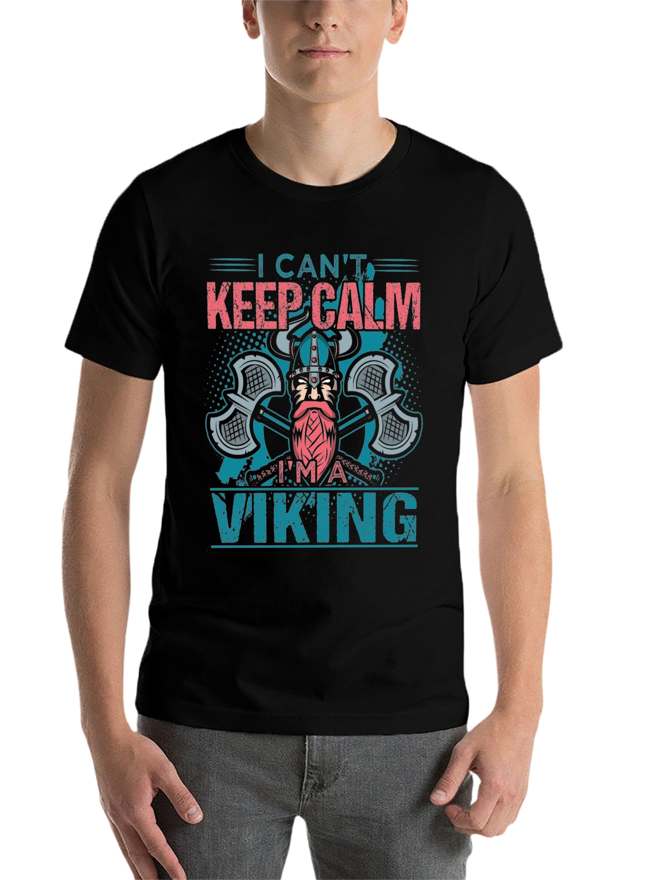 Black Viking Graphic T-Shirt - I Can't Keep Calm! view 7
