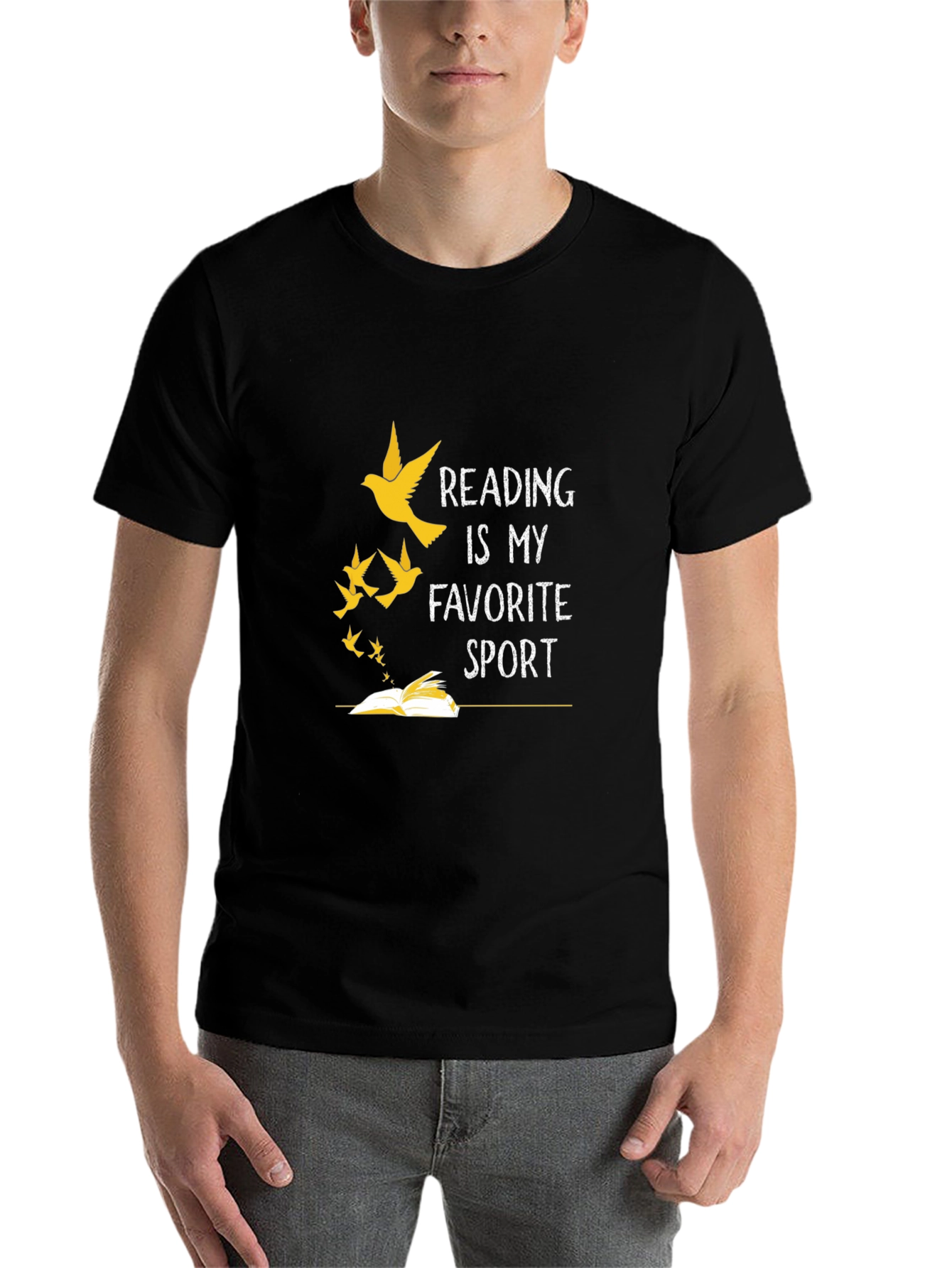 Black Reading Is My Favorite Sport T-Shirt view 7
