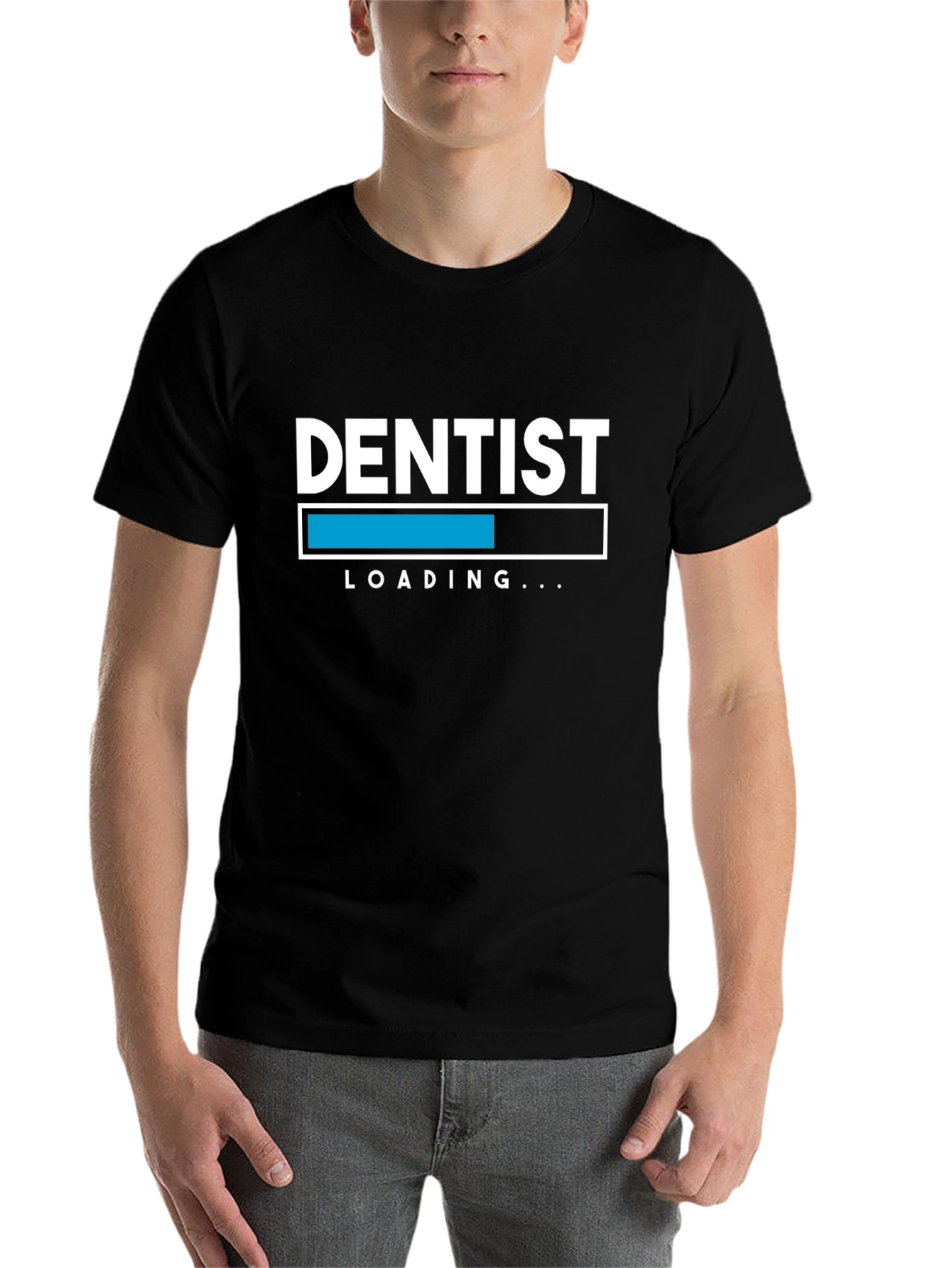 Black Dentist Loading T-Shirt - Funny Dental Student Tee view 7