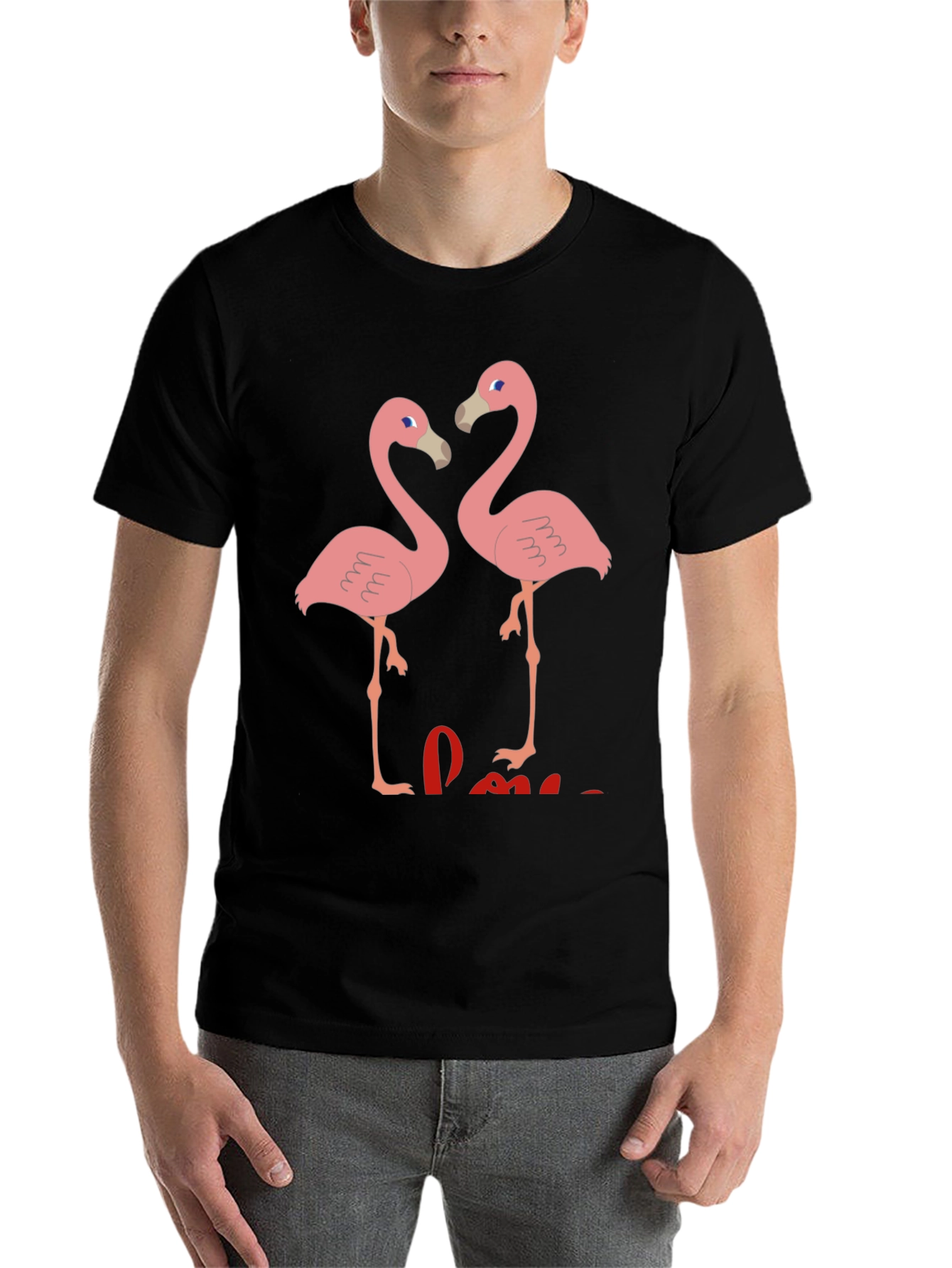 Black Flamingo Love T-Shirt view 7