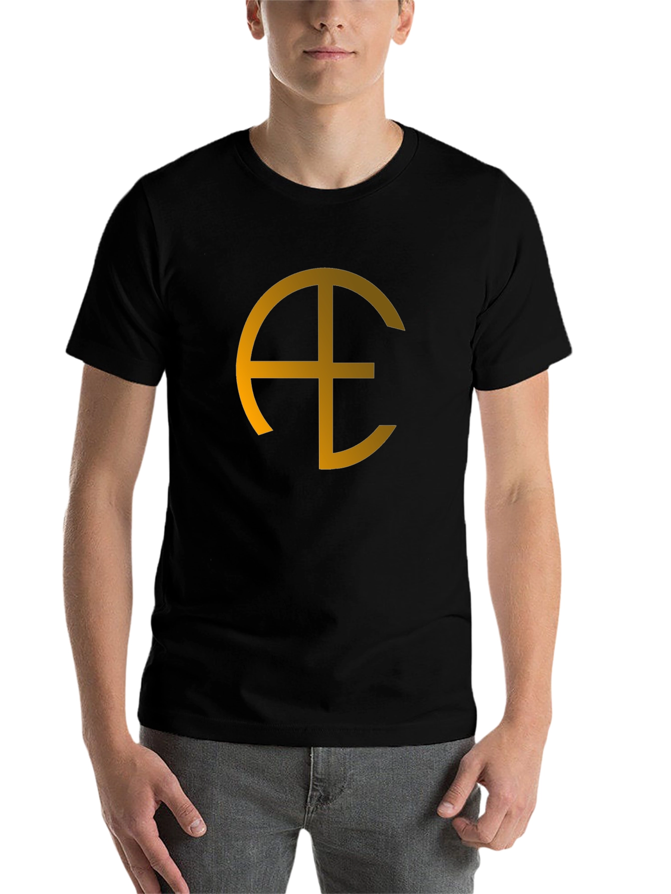 Black Geometric Symbol Graphic Black Tee view 7