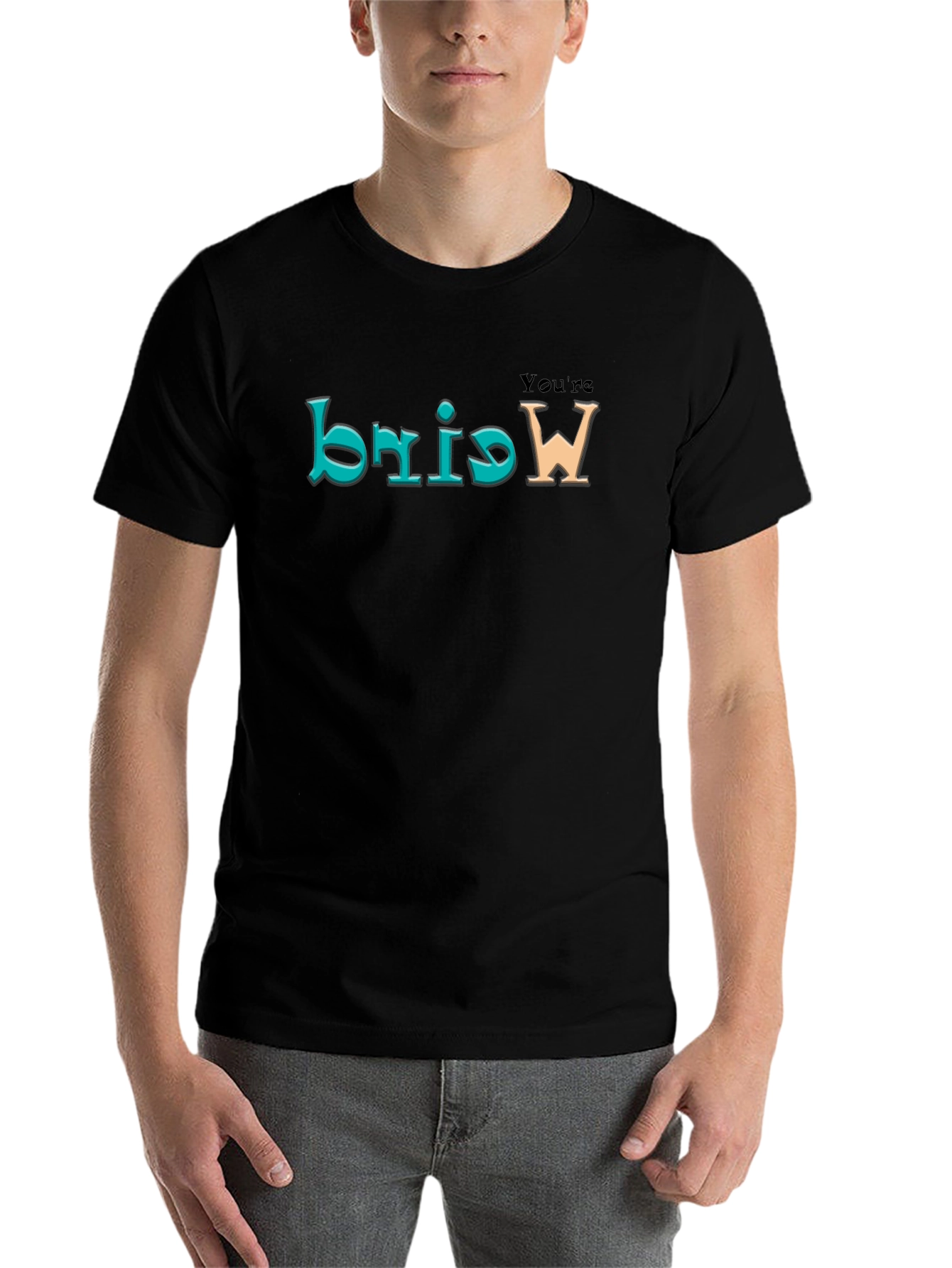 Black You're Weird Men's Black Tee view 7