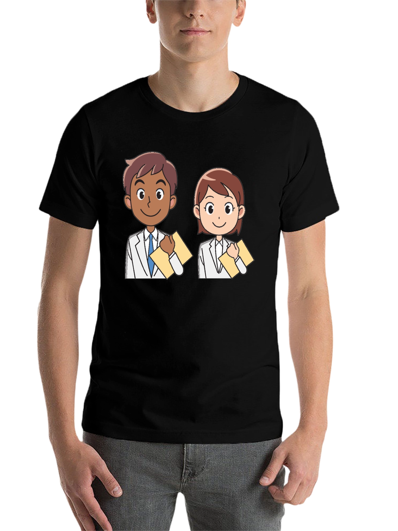 Black Cartoon Doctor T-Shirt view 7