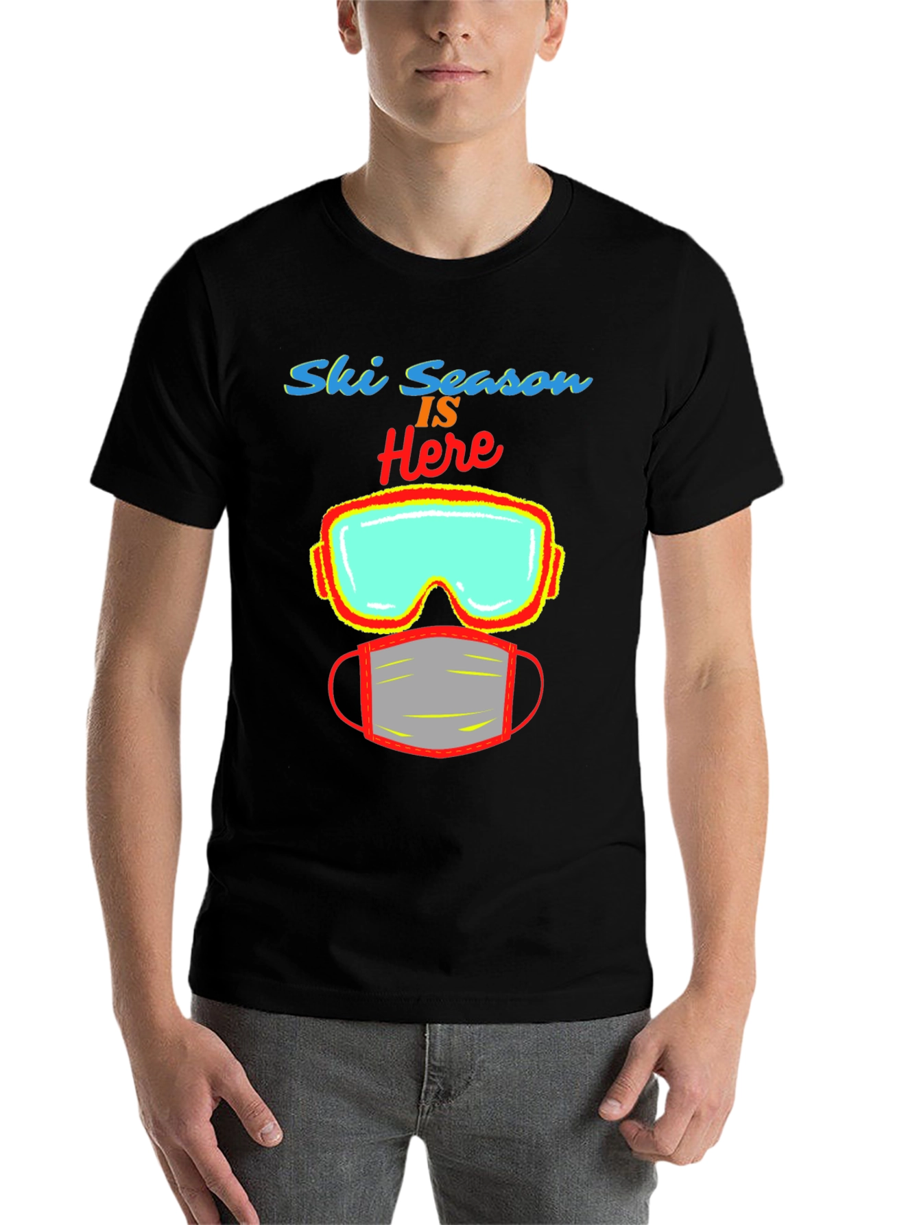 Black Ski Season Mask T-Shirt view 7