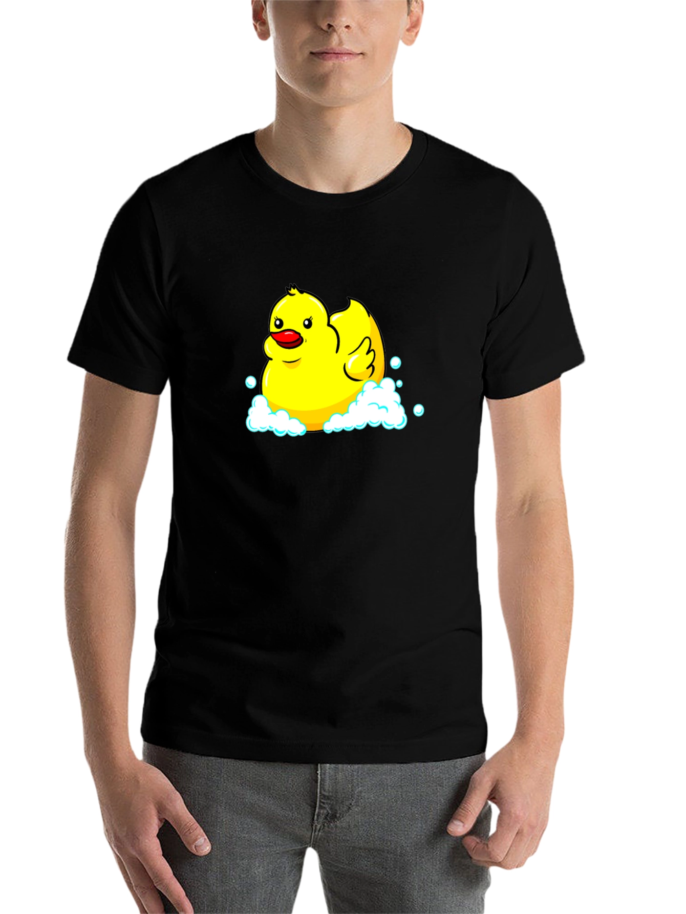 Black Rubber Duck T-Shirt - Black Cotton Tee view 7