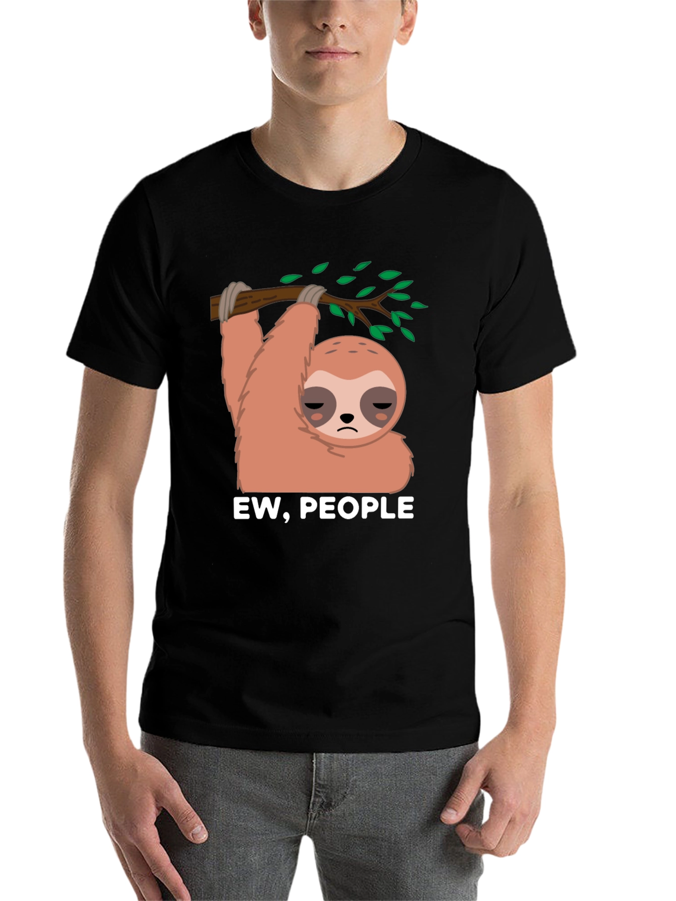 Black Ew, People Sloth Graphic Tee view 7