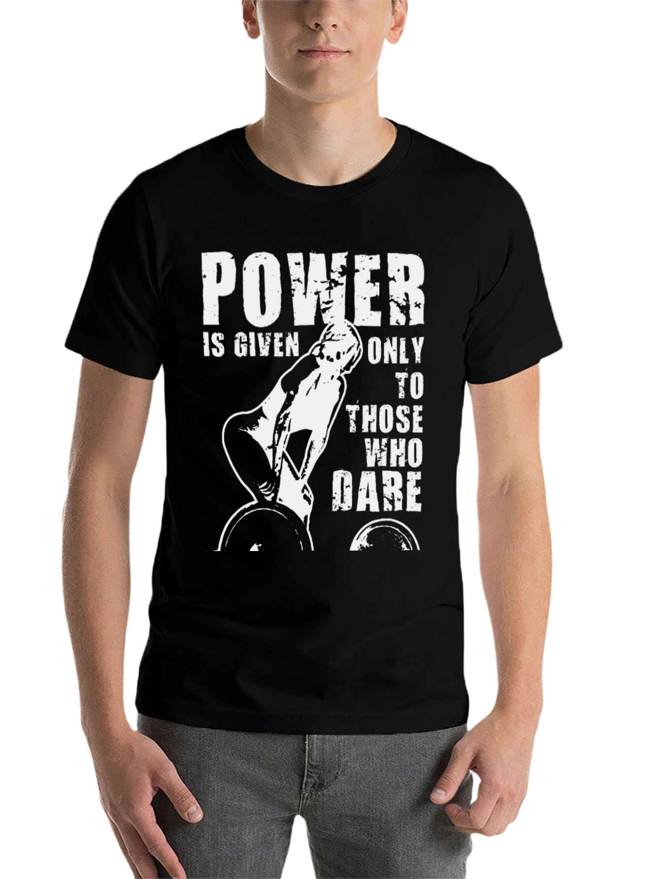 Black Powerlifting Motivation T-Shirt - Dare to Lift! view 7