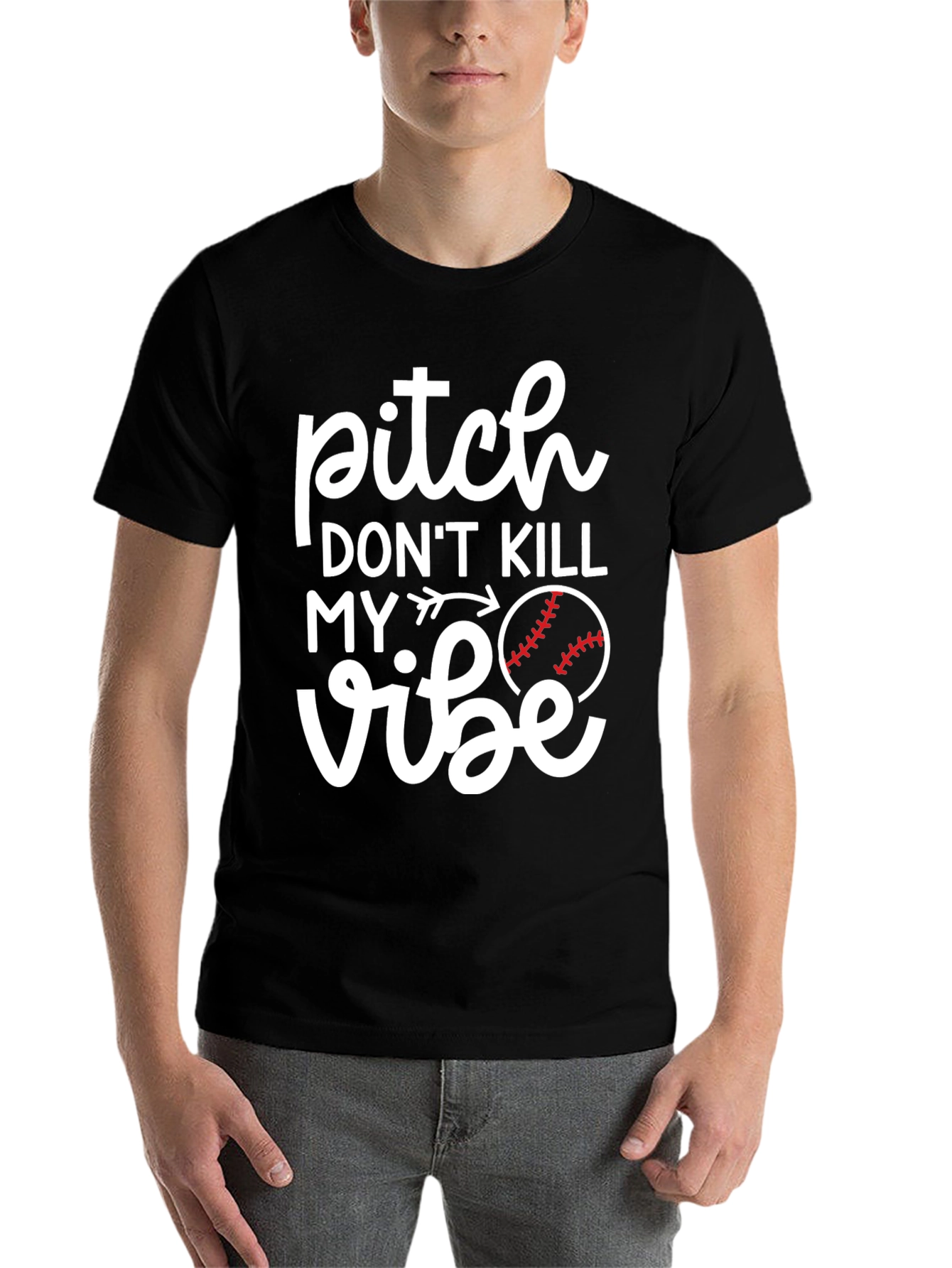 Black Pitch Don't Kill My Vibe Graphic Tee view 7