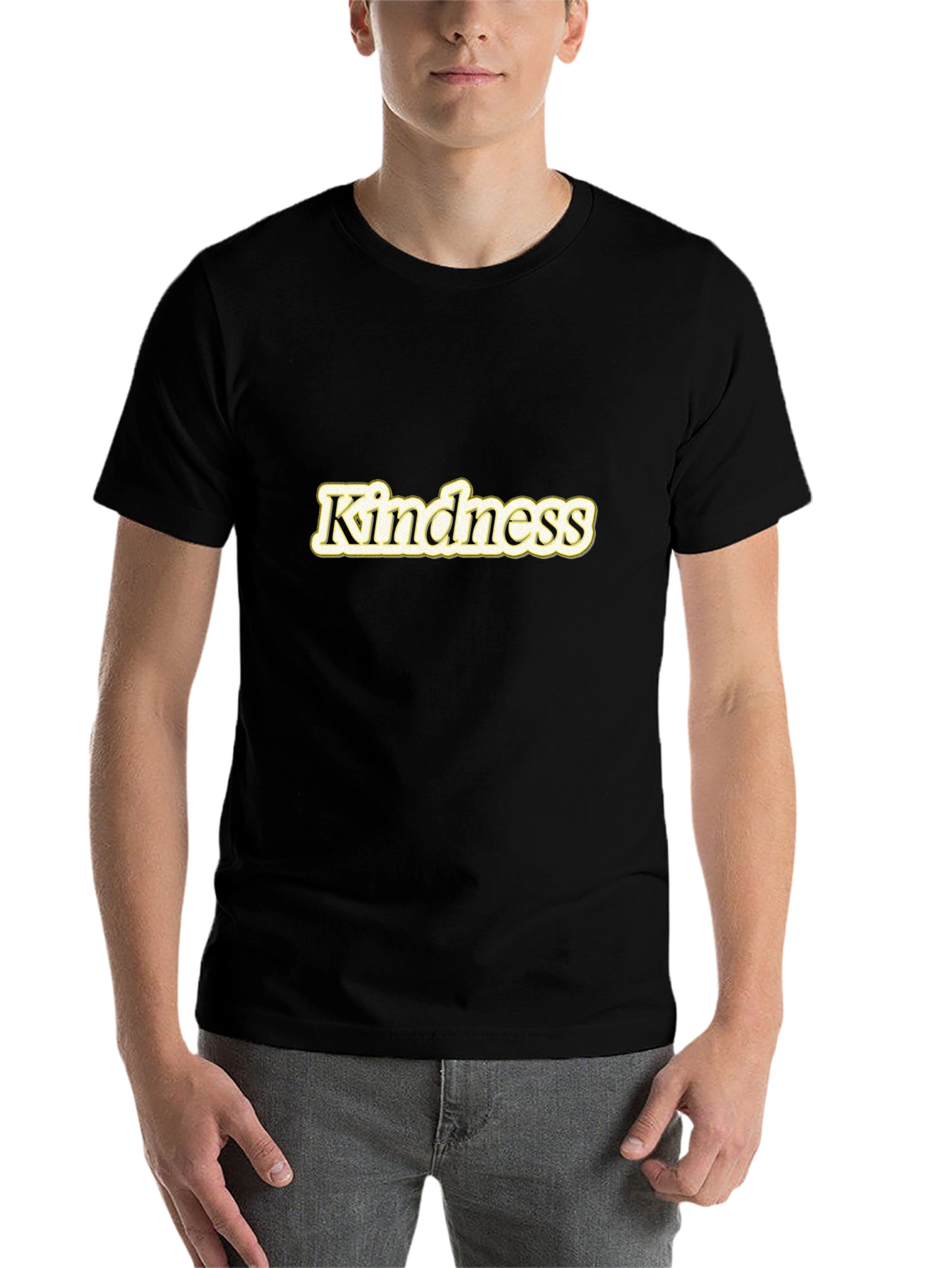 Black Kindness Tee: Stylish Black T-Shirt for Positive Vibes view 7
