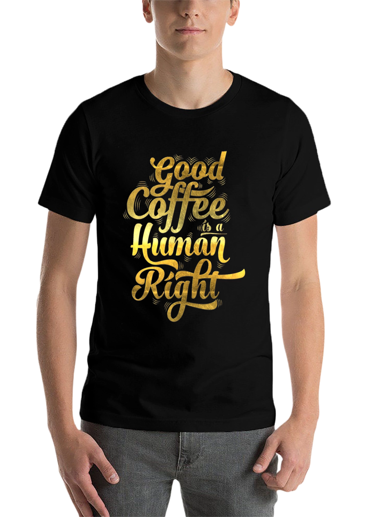 Black Good Coffee is a Human Right Graphic T-Shirt view 7