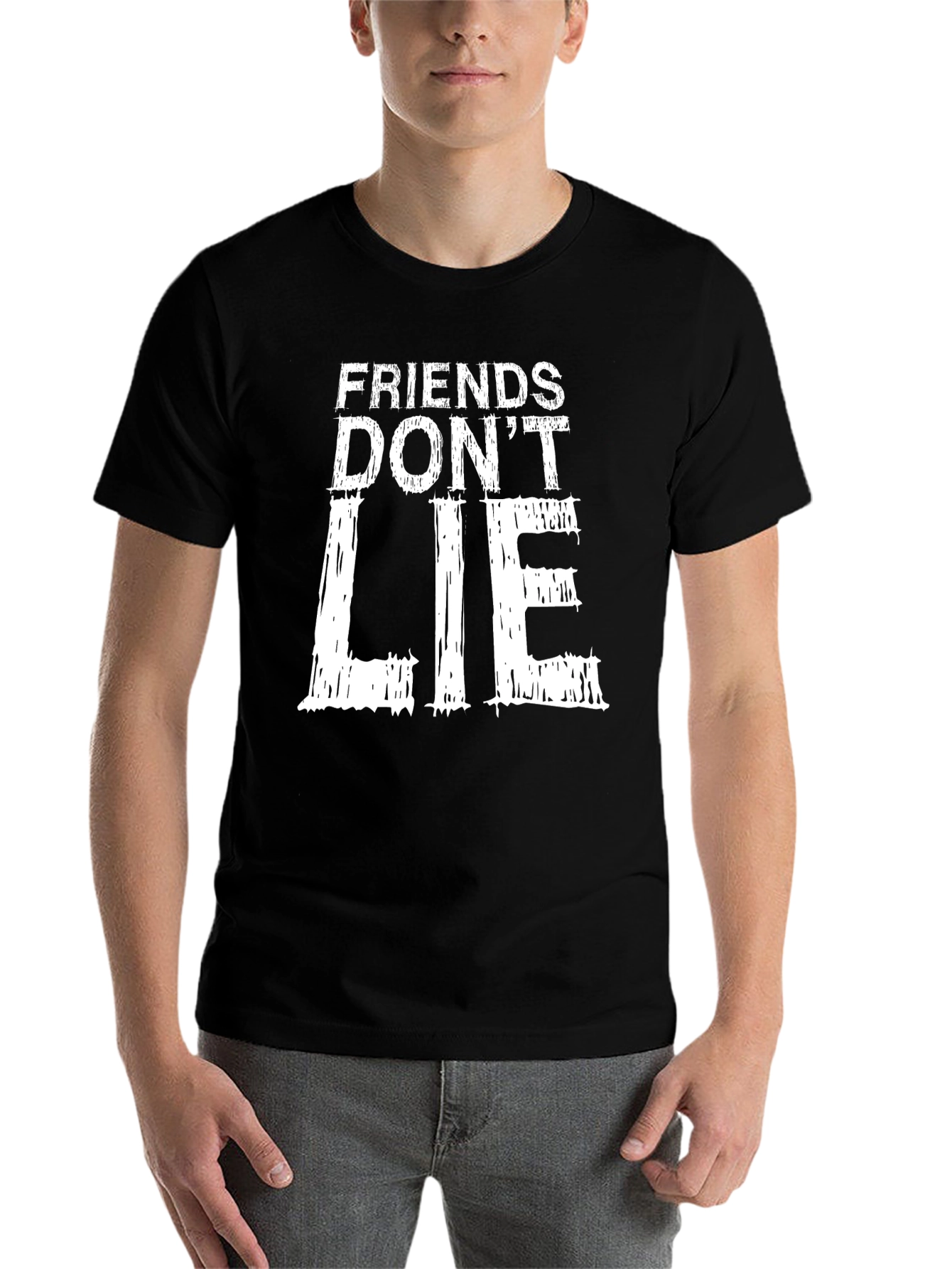 Black Friends Don't Lie Black Graphic T-Shirt view 7