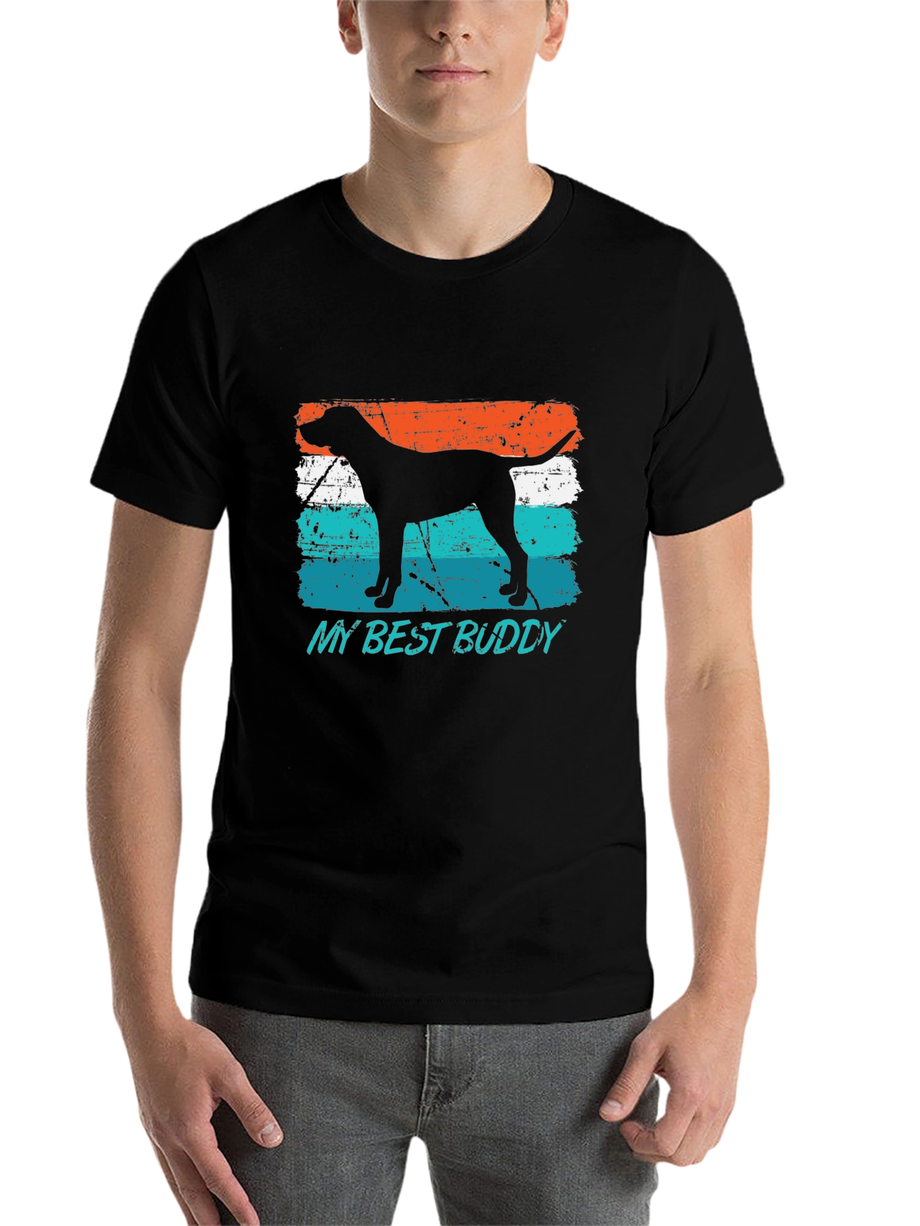 Black My Best Buddy Dog Silhouette Tee view 7