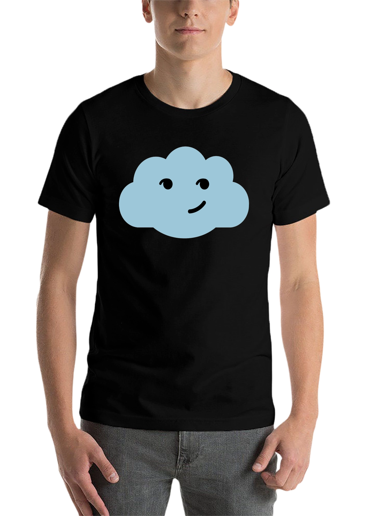 Black Cute Cloud Graphic T-Shirt - Soft Cotton Tee view 7