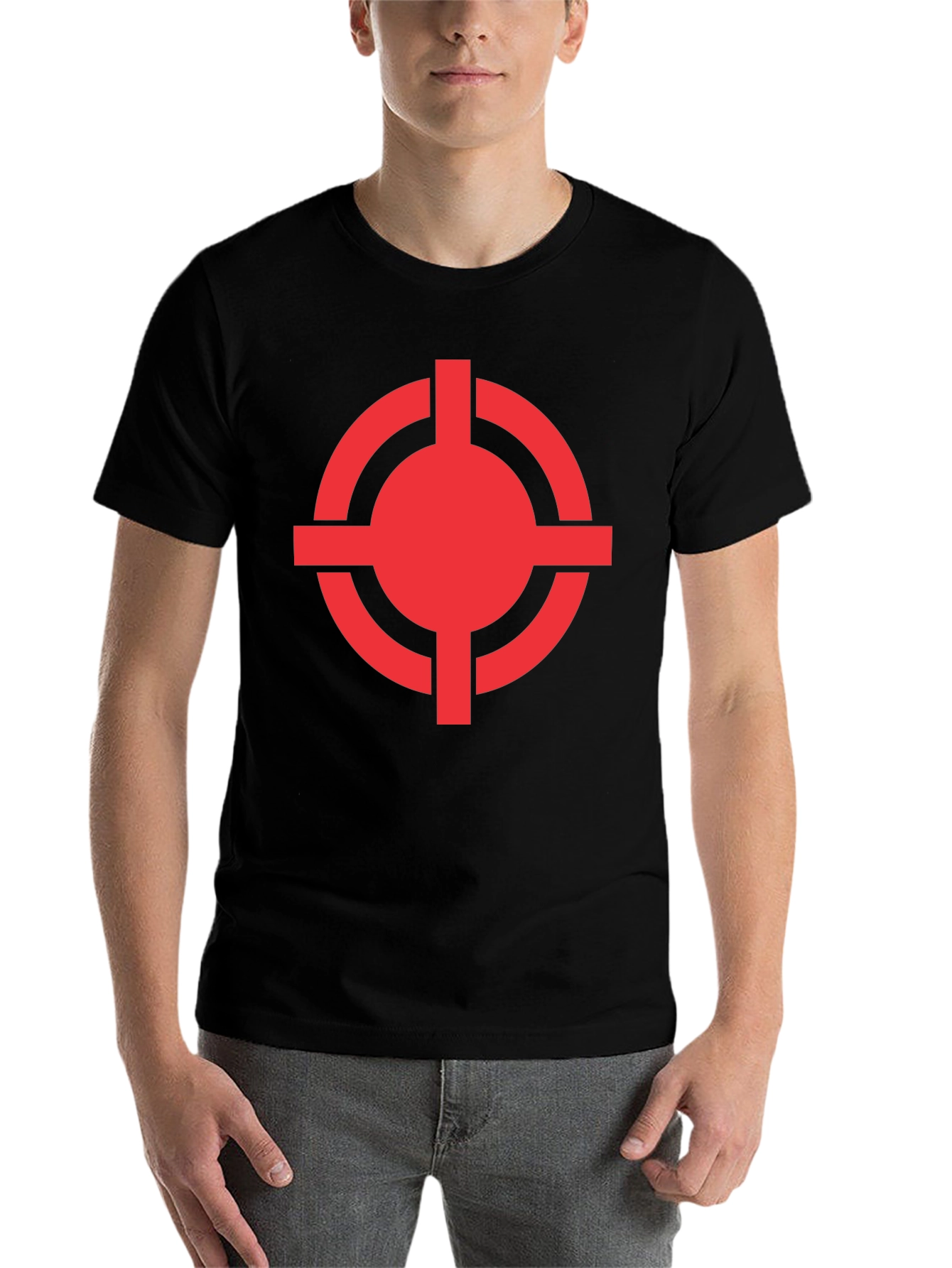 Black Red Target Graphic Black T-Shirt view 7