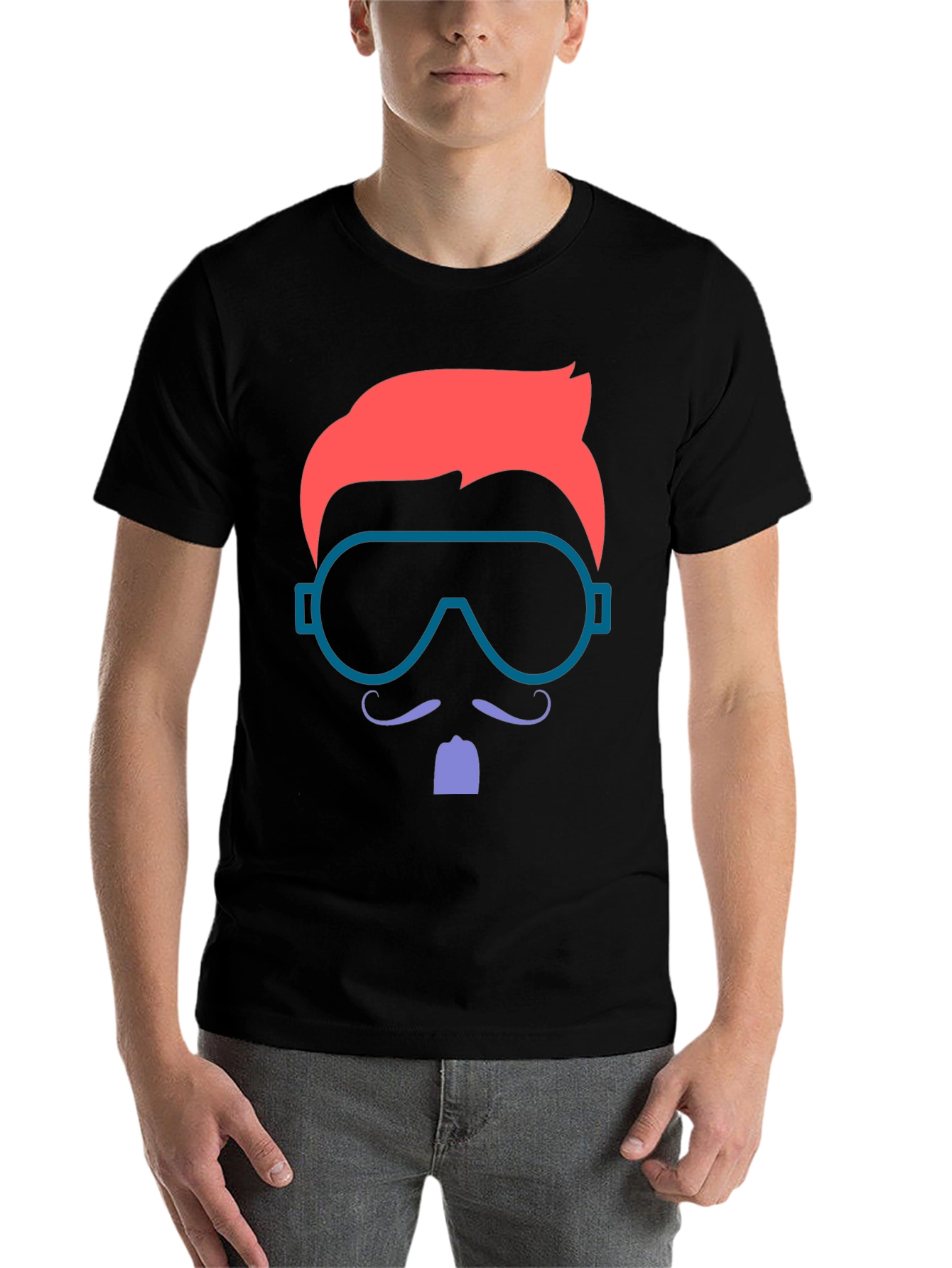 Black Retro Style T-Shirt with Graphic Design view 7