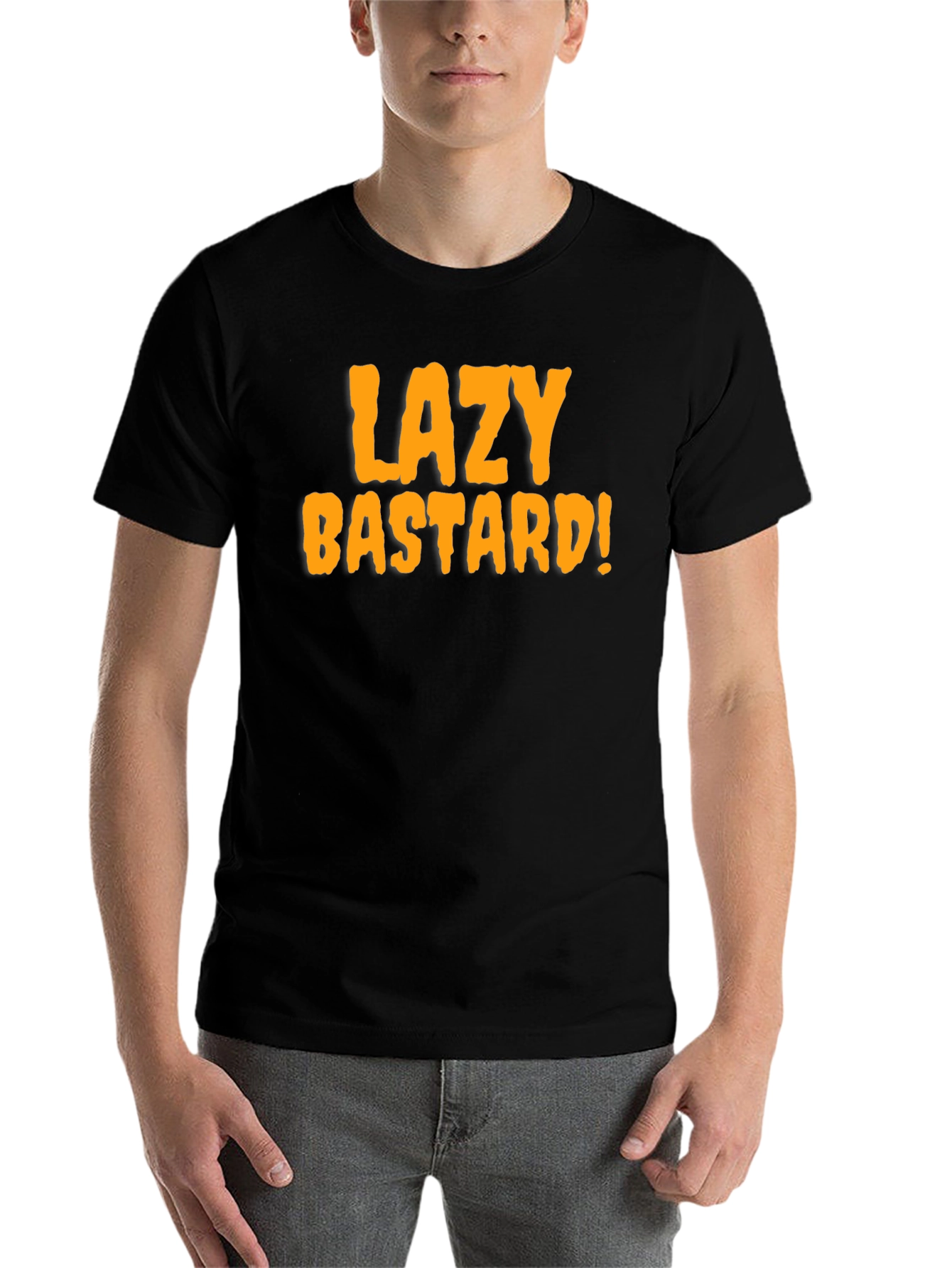 Black Lazy Bastard Tee - Bold Graphic Novelty T-Shirt view 7