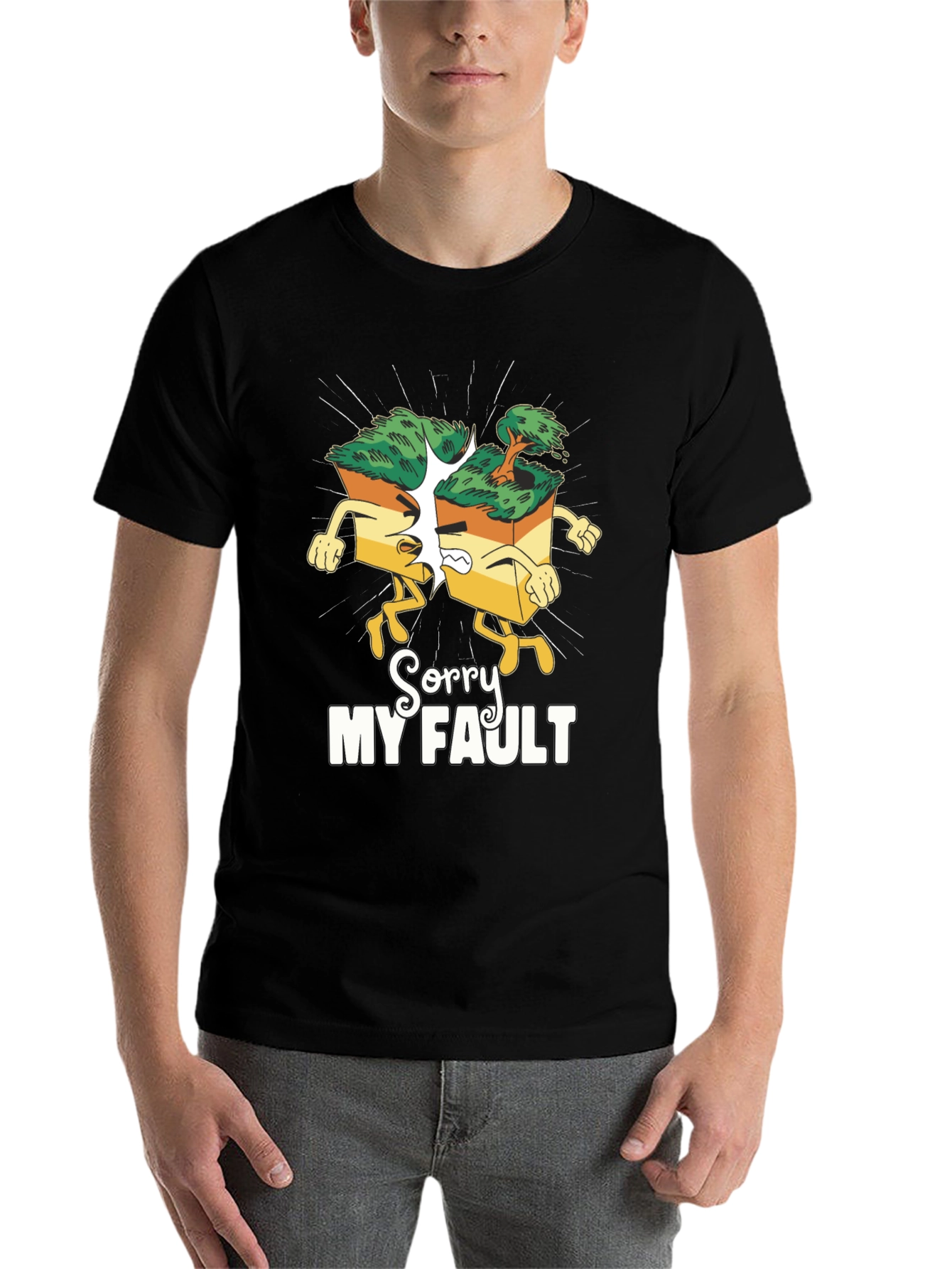 Black Sorry My Fault T-Shirt - Funny Bonsai Tree Design view 7
