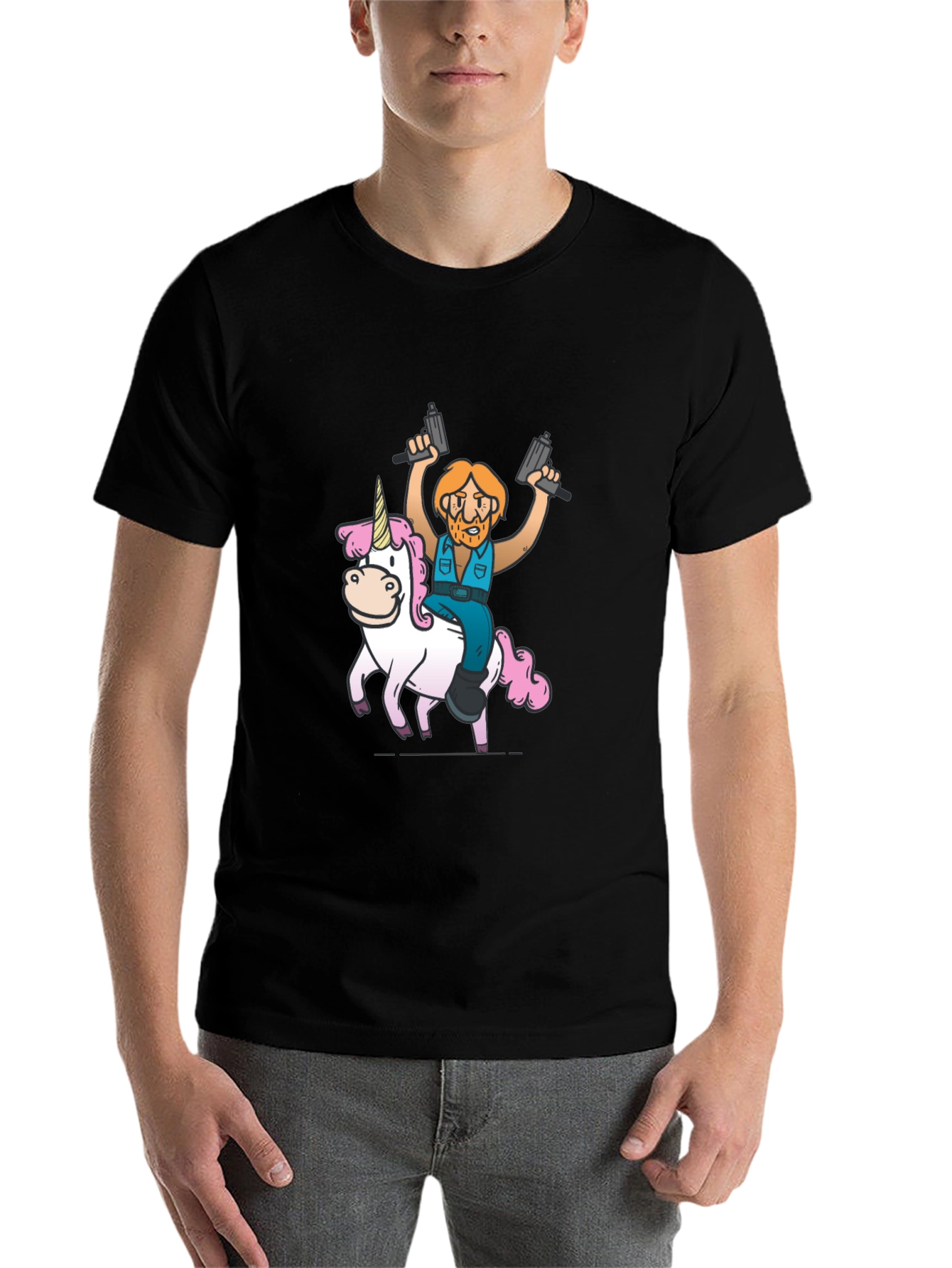 Black Unicorn Rider Graphic T-Shirt view 7