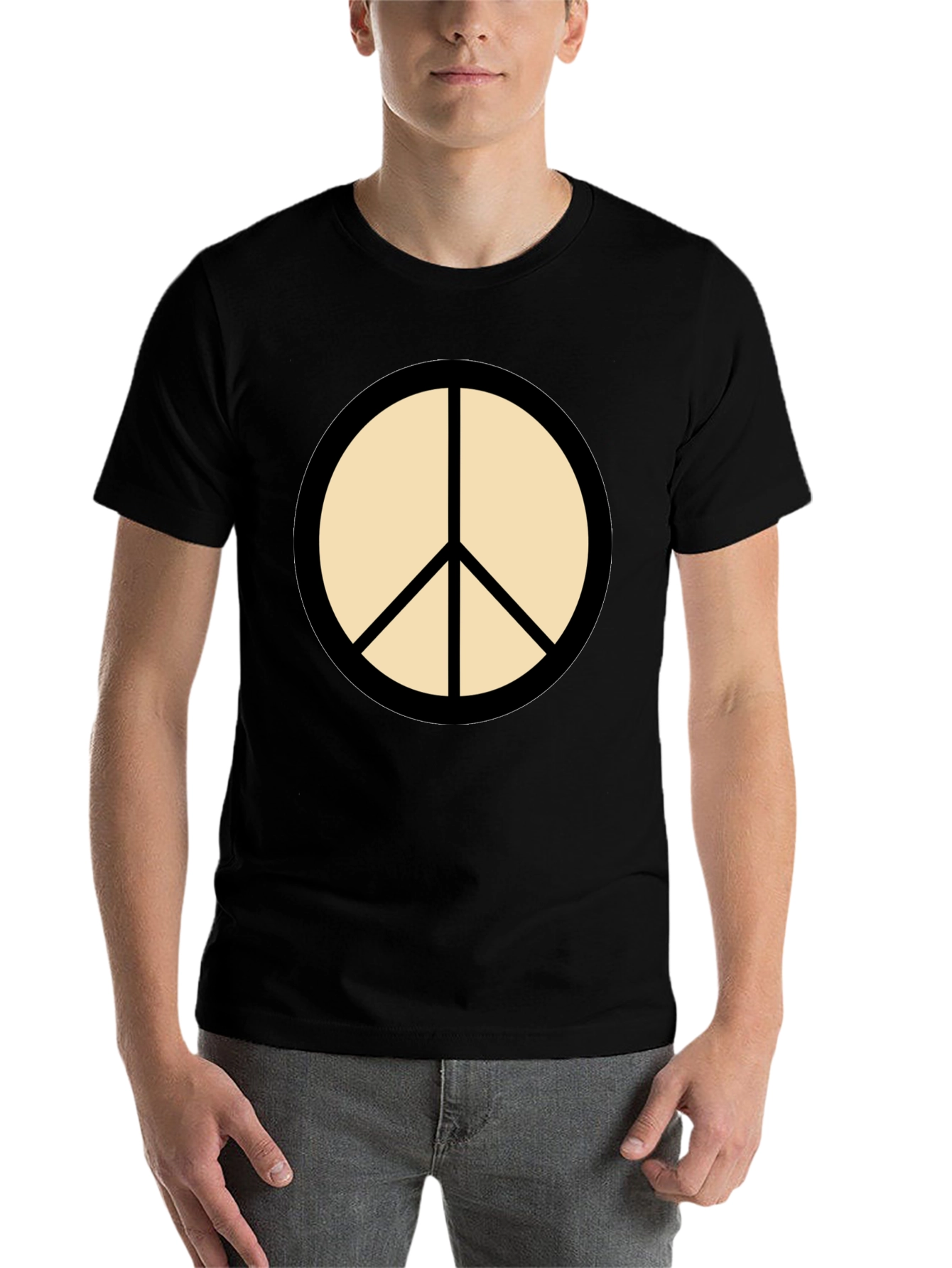 Black Peace Sign T-Shirt - Stylish & Comfortable Casual Wear view 7