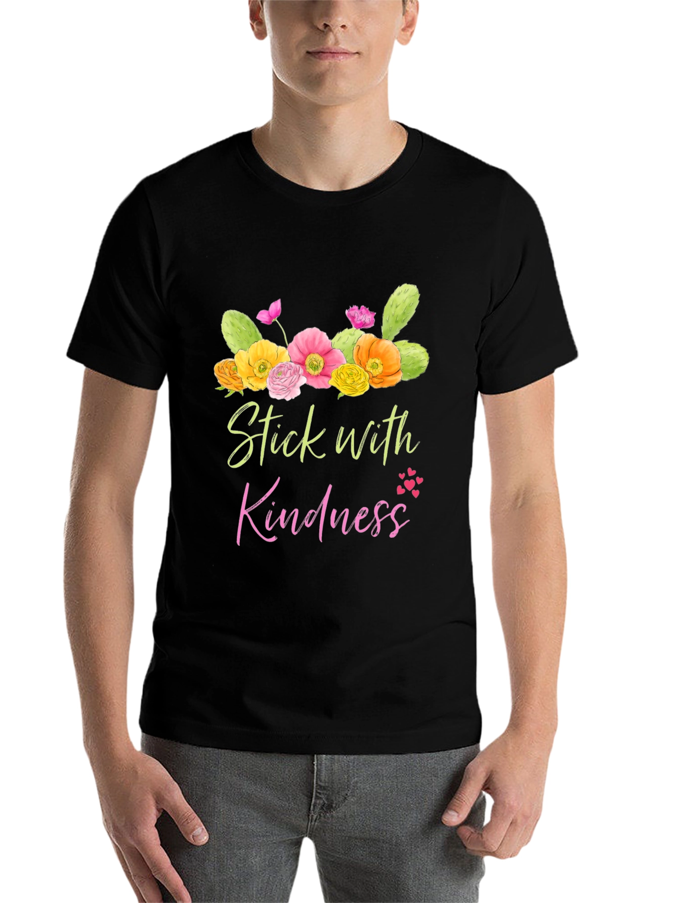Black Stick with Kindness Graphic Tee view 7
