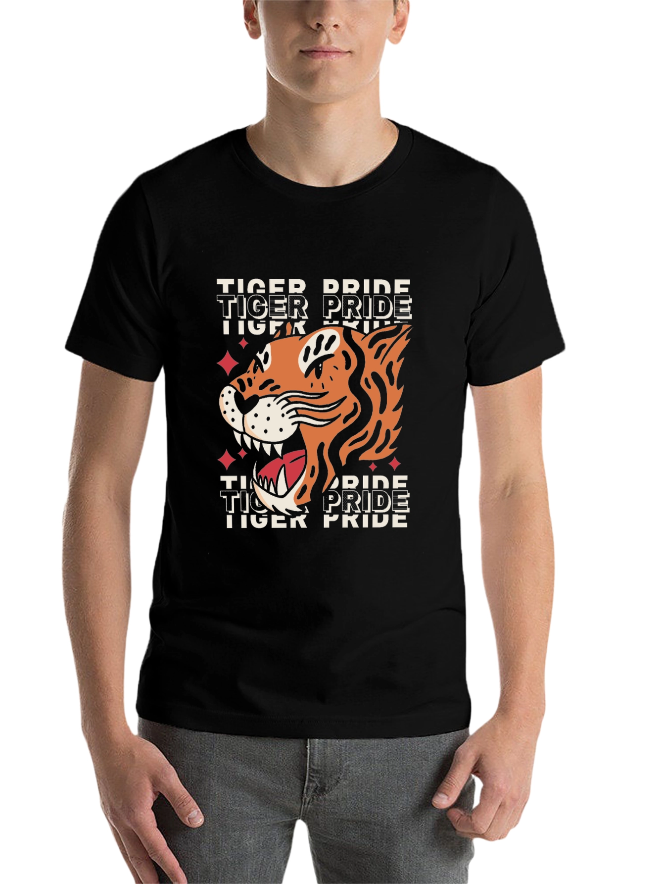 Black Tiger Pride Graphic Tee - Bold Animal Print view 7