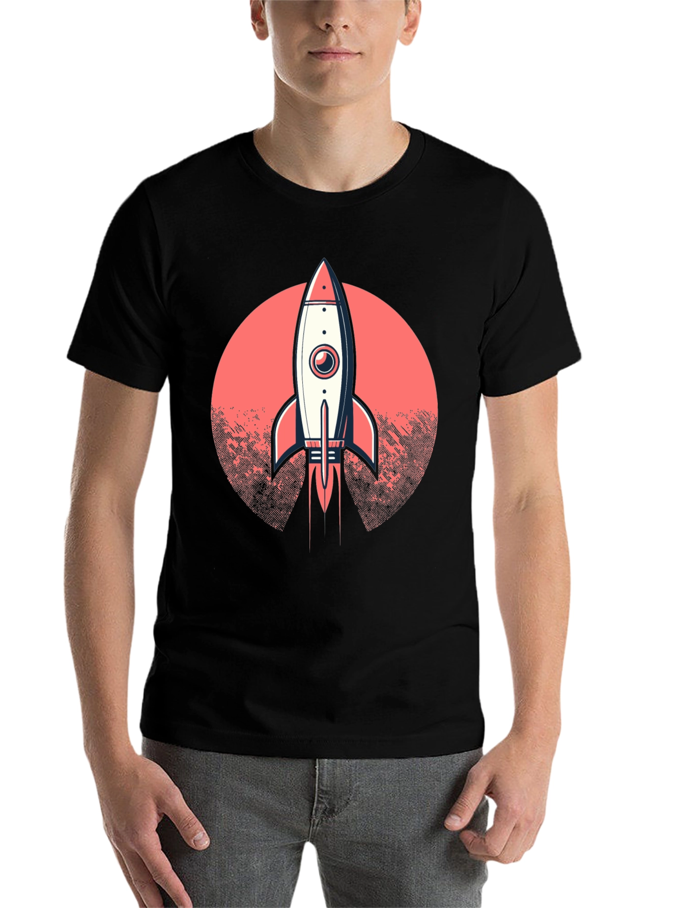 Black Rocket Launch Graphic T-Shirt - Black view 7