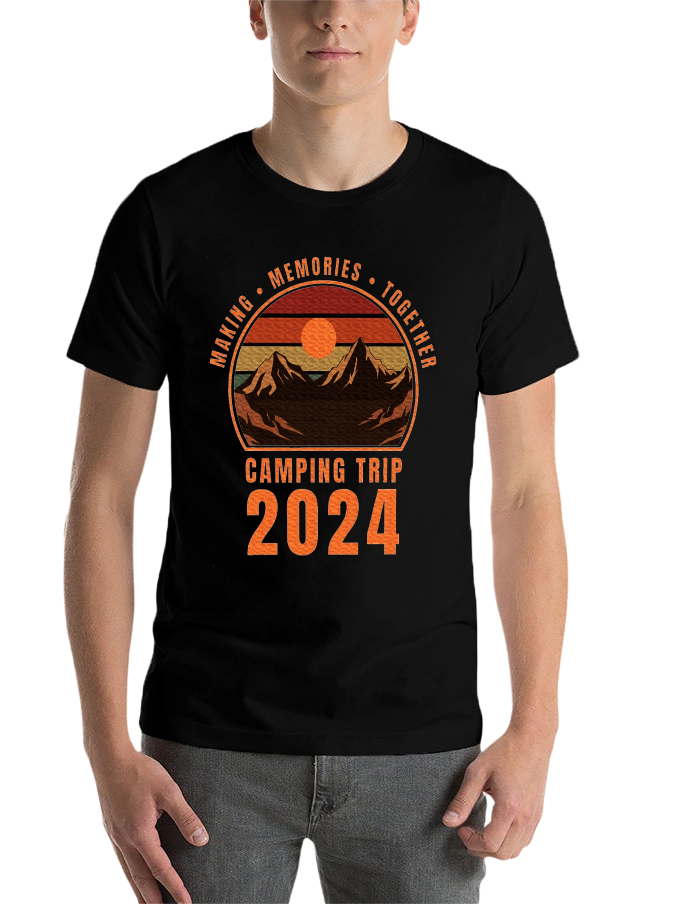 Black Camping Trip 2024 Memories T-Shirt view 7