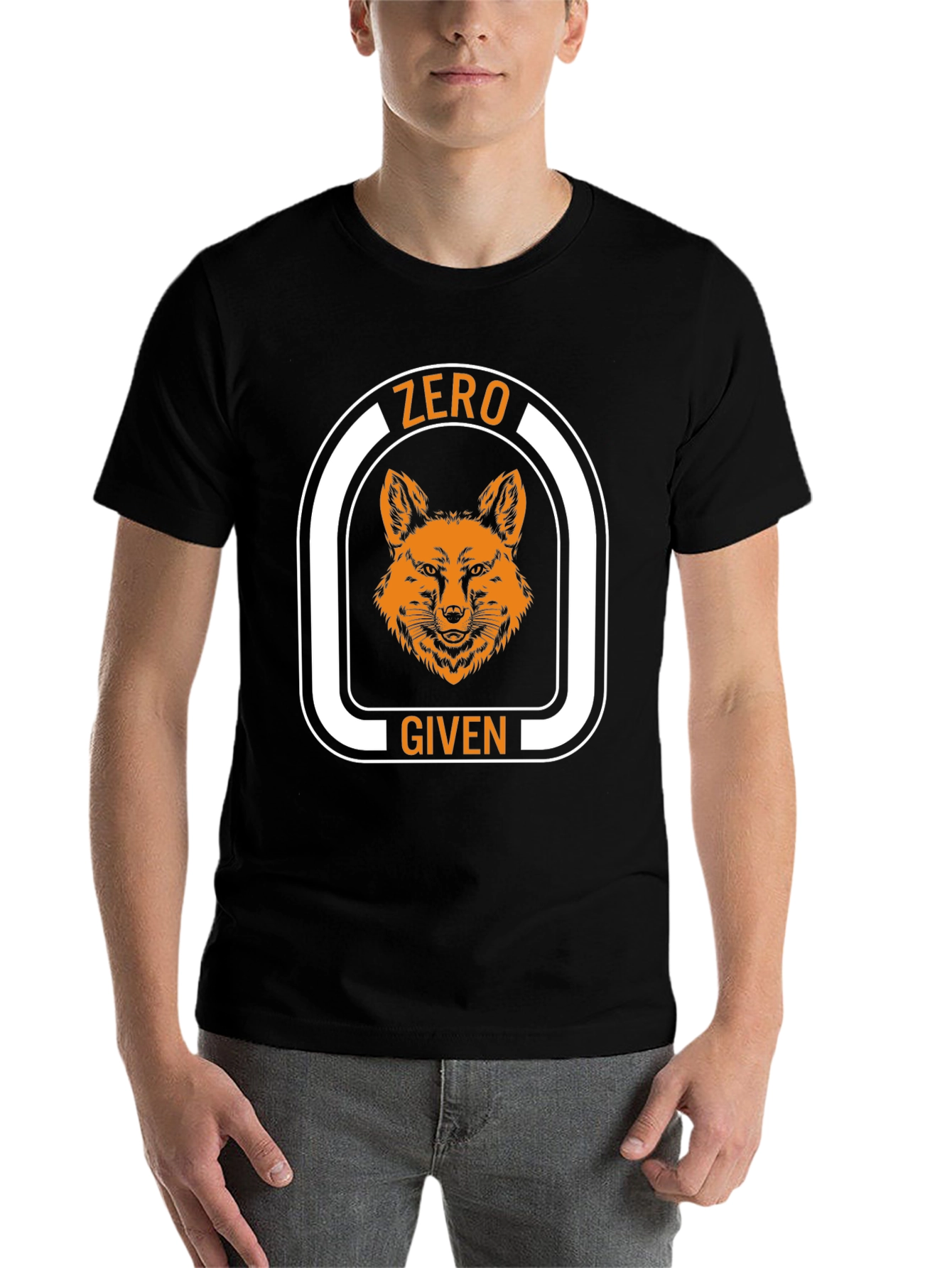 Black Zero Fox Given Graphic Tee - Novelty T-Shirt view 7
