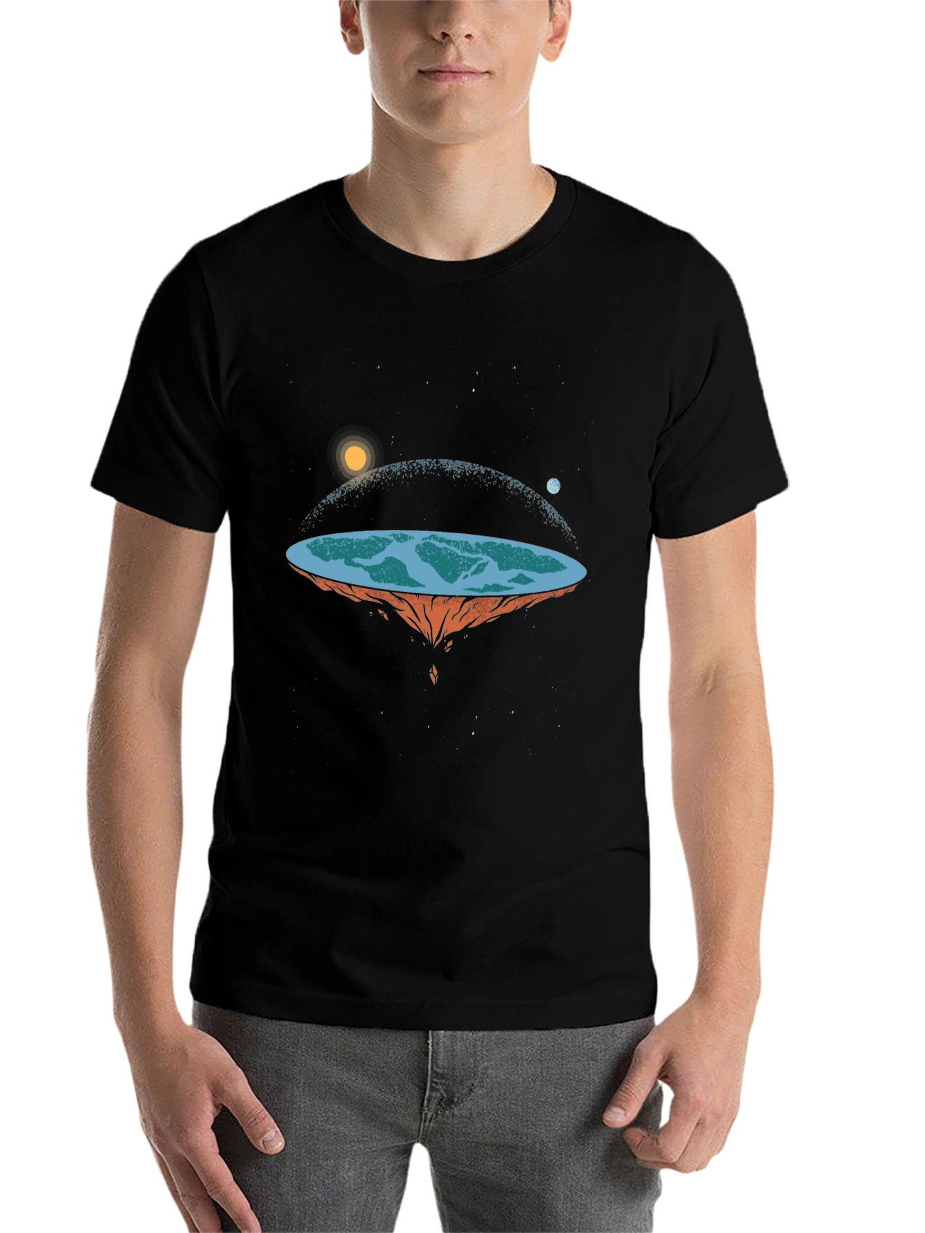 Black Flat Earth Graphic Tee view 7
