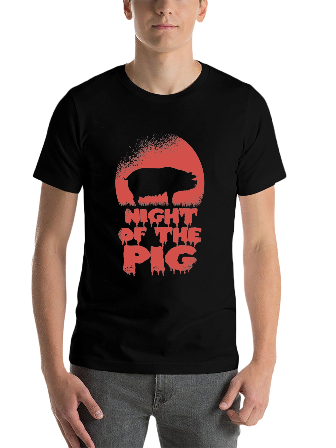 Black Night of the Pig Graphic Tee view 7