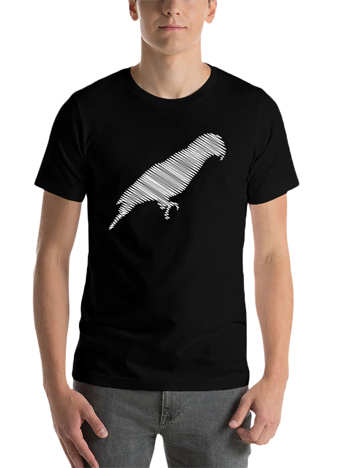Black Parrot Silhouette Graphic Tee - Black view 7