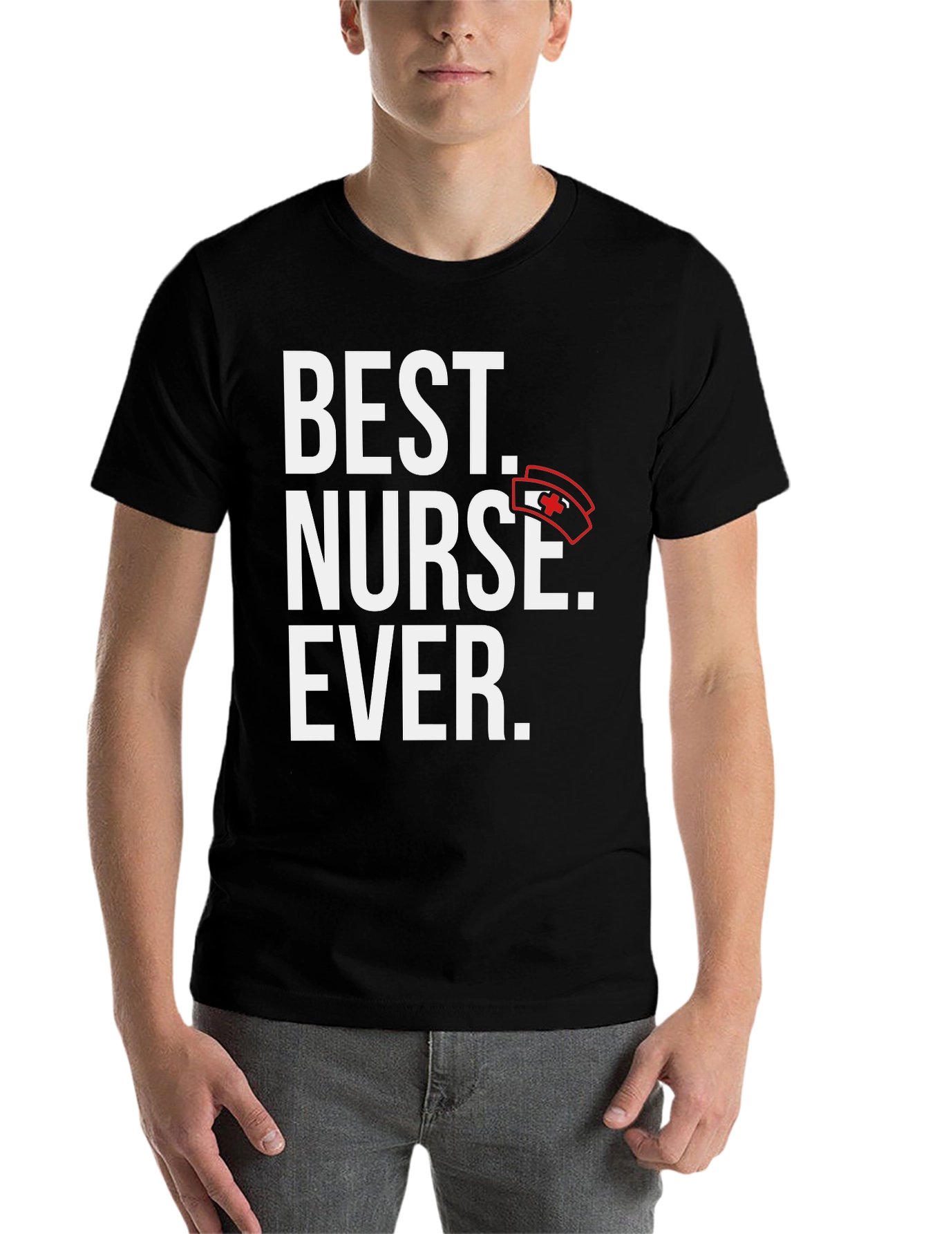 Black Best Nurse Ever Graphic T-Shirt view 7