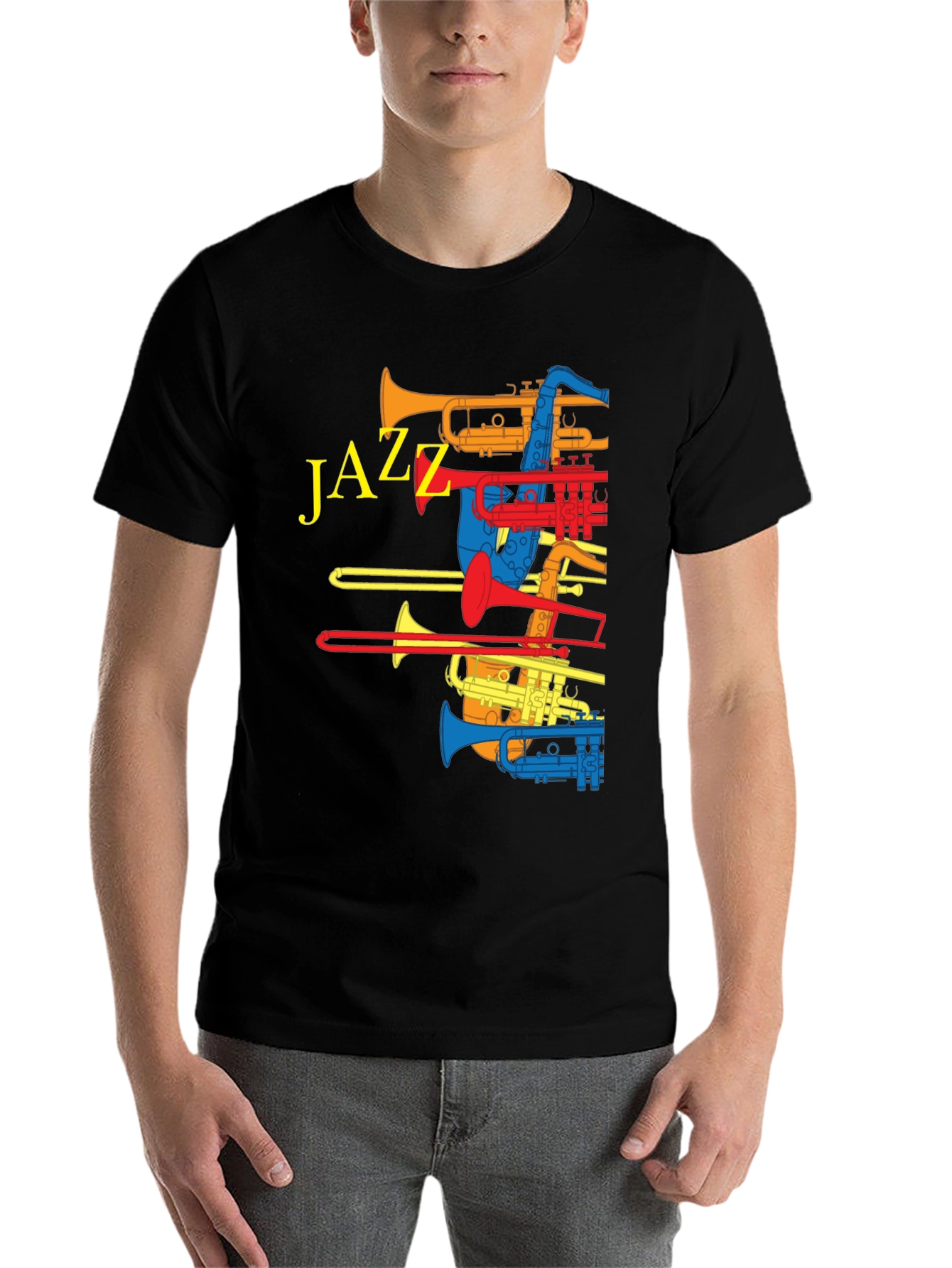Black Jazz Instrument T-Shirt - Colorful Music Tee view 7
