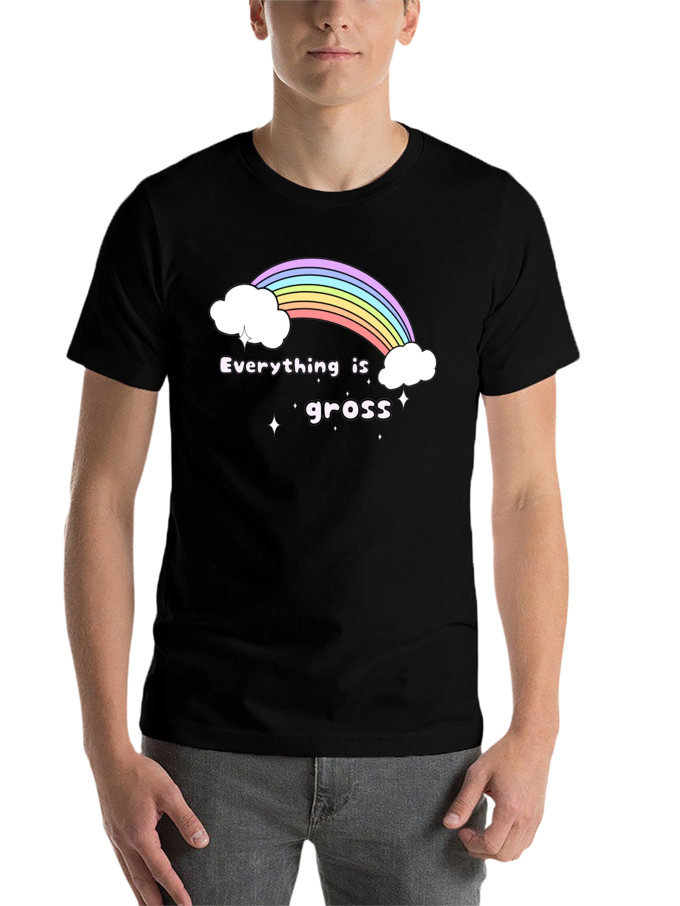Black Everything is Gross Rainbow T-Shirt - Black Graphic Tee view 7